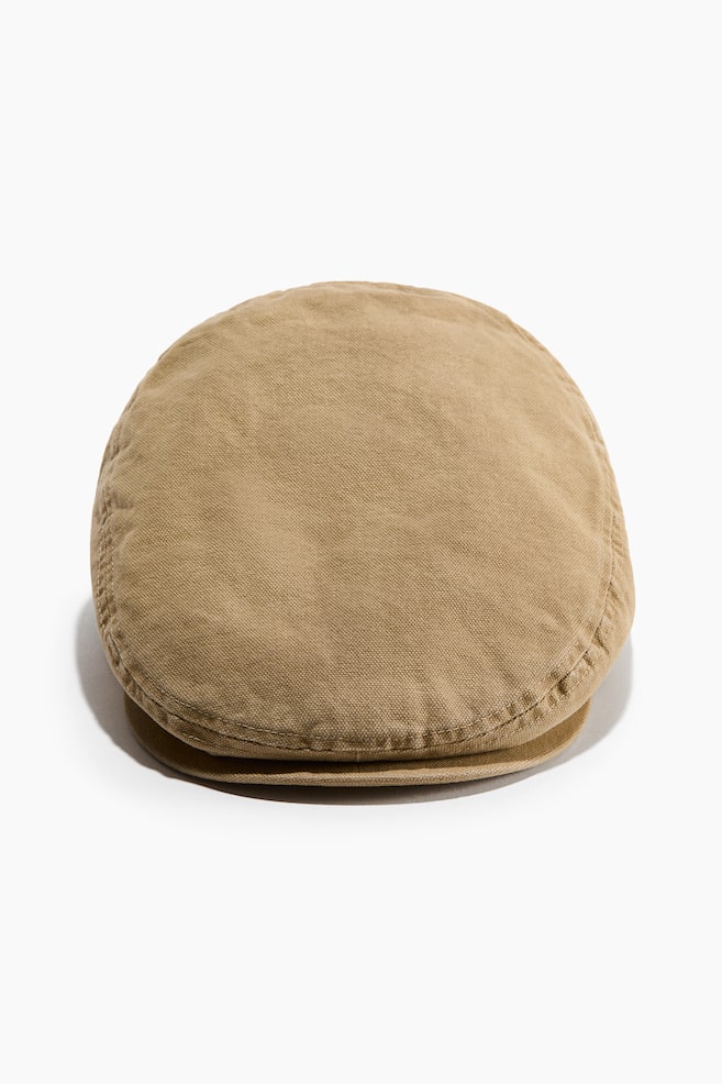 Flat Cap - Beige/Black - 1
