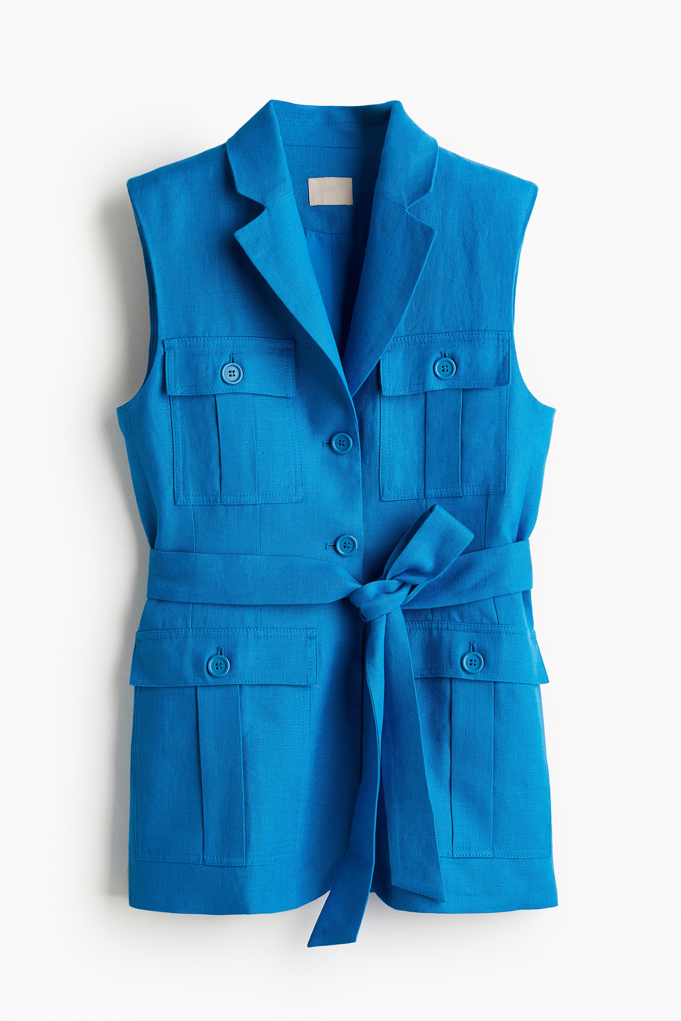Femme - Blazer sans manches en lin Bleu - Size: 40  - H&M