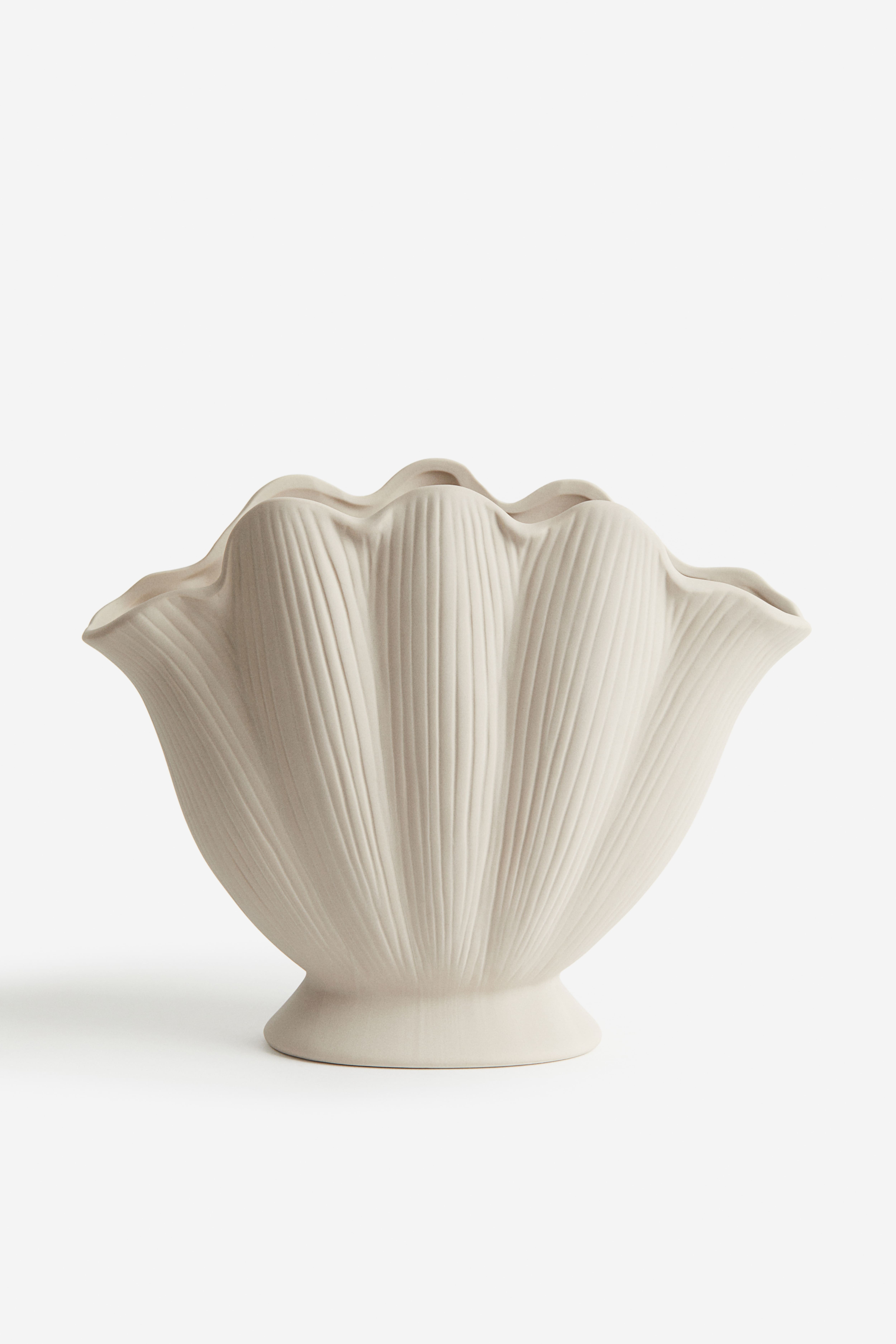 (PRICE FIRM) H&M Light Beige Ceramic Vase - Arch outlet Vase - U Shape Vase - H&M Vase