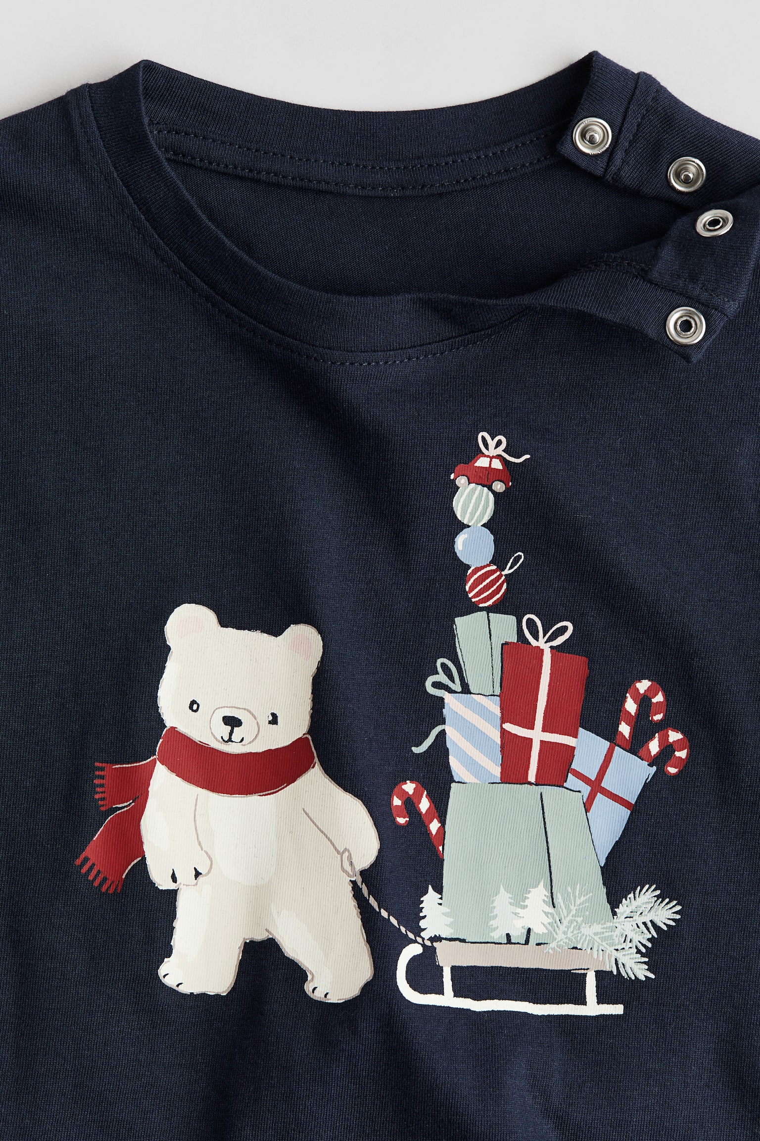 Long-sleeved T-shirt - Navy blue/Bear/White/Trees/Light turquoise/Winter/Cream/Dogs/Beige/Cute Club - 2