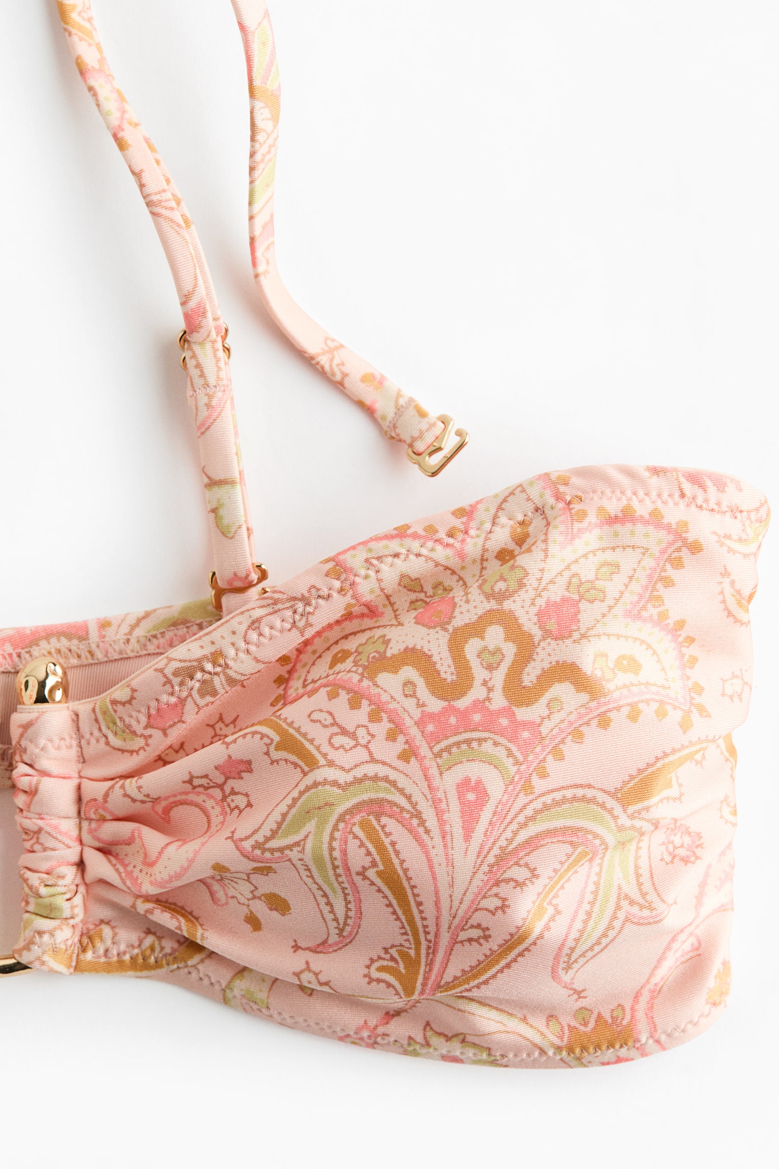 Padded bandeau bikini top - Powder pink/Paisley pattern - 4