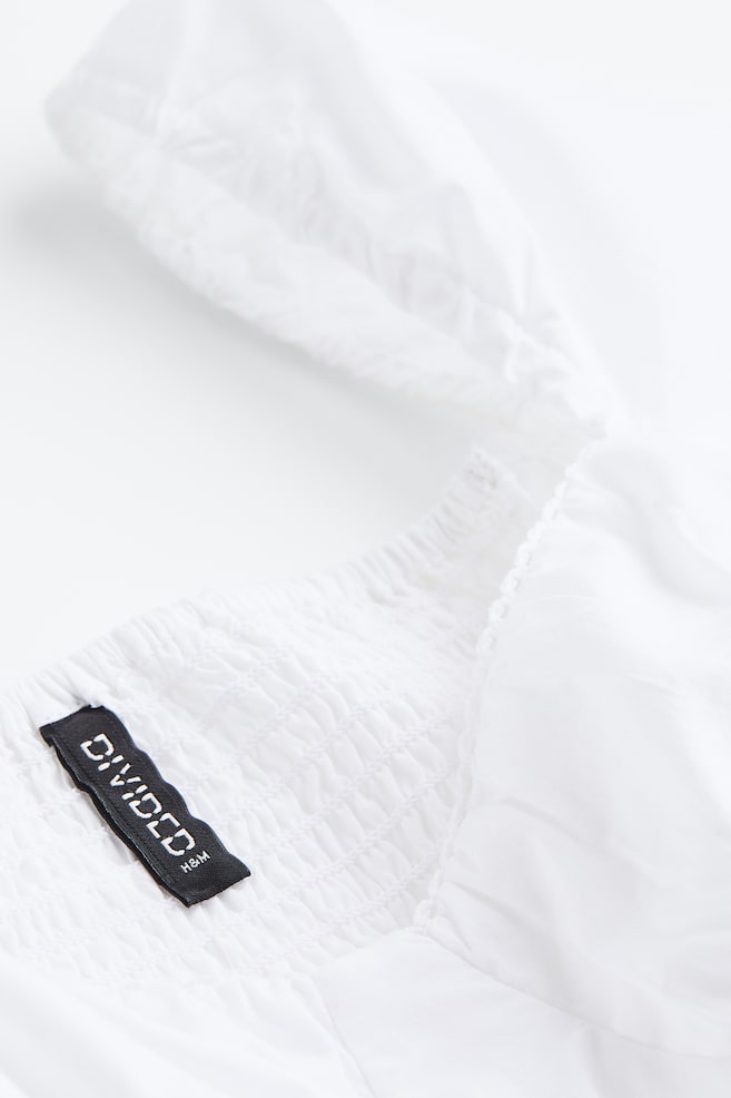 Lacing-detail poplin blouse - White/Black/White/Floral - 6