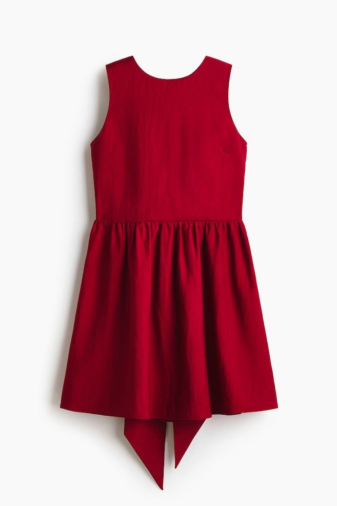 Bow-back dress - Dark red/Black - 1