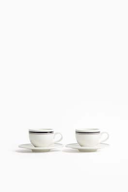 2-pack espressokopp med fat