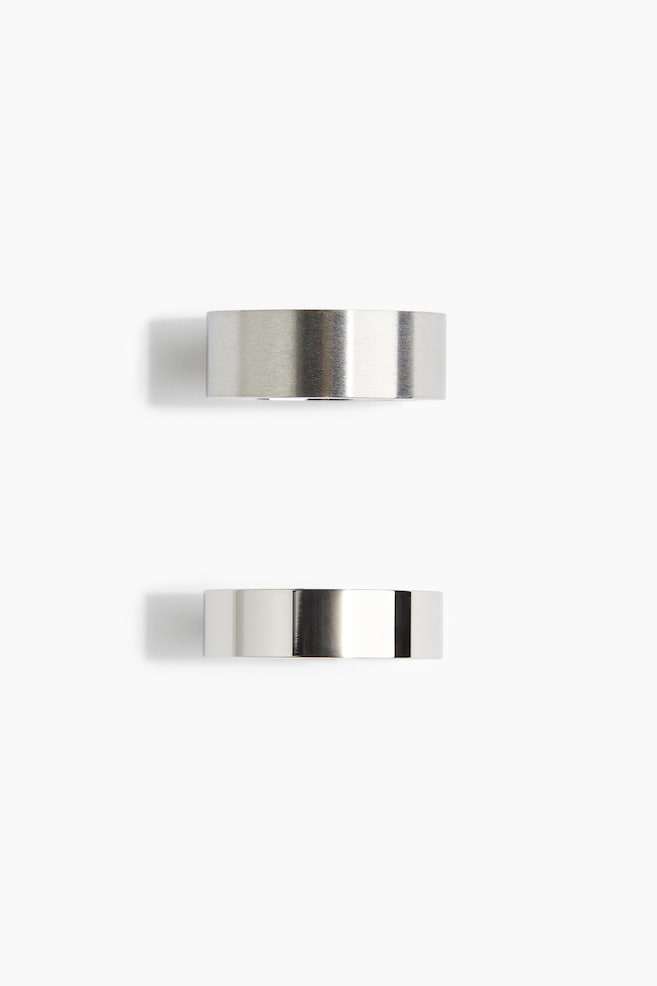 2-pack stainless steel rings - Silver-coloured - 1