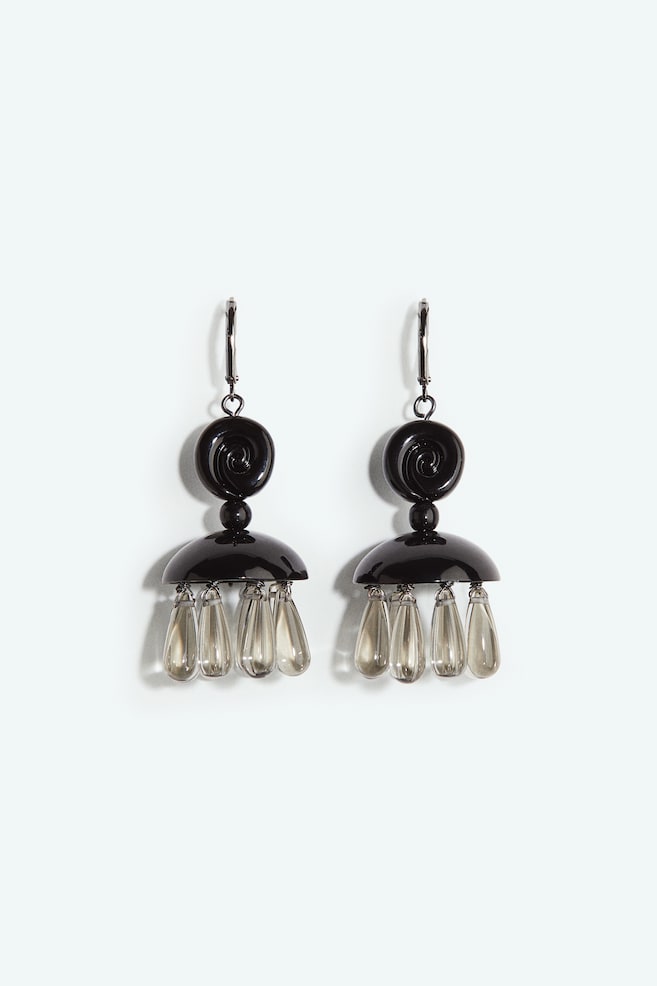 Boucles d'oreilles pendantes - Noir - 1