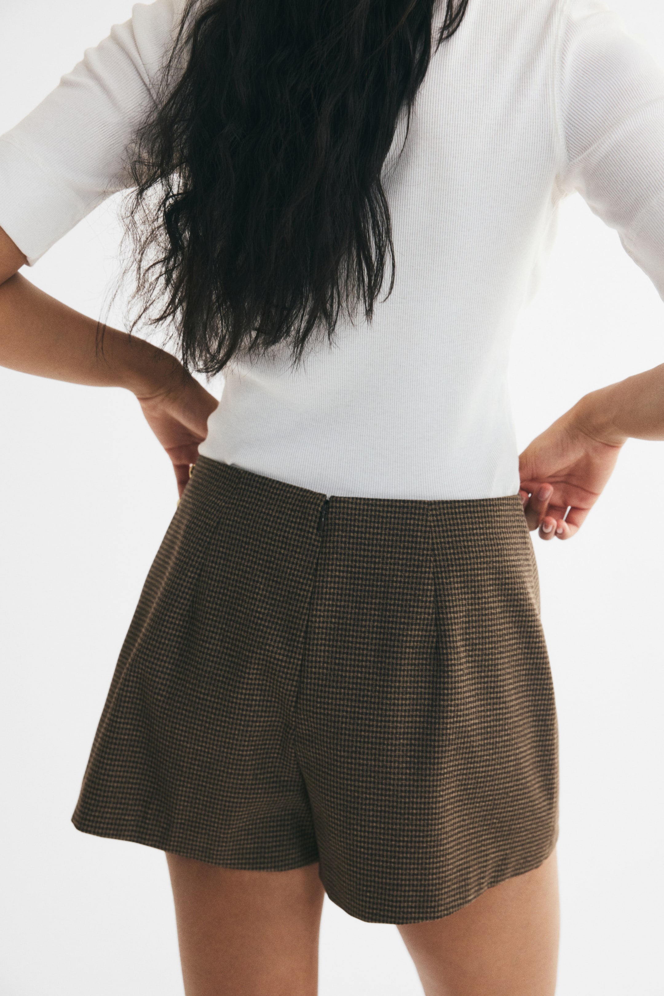 Button-Detail Wrap Skort