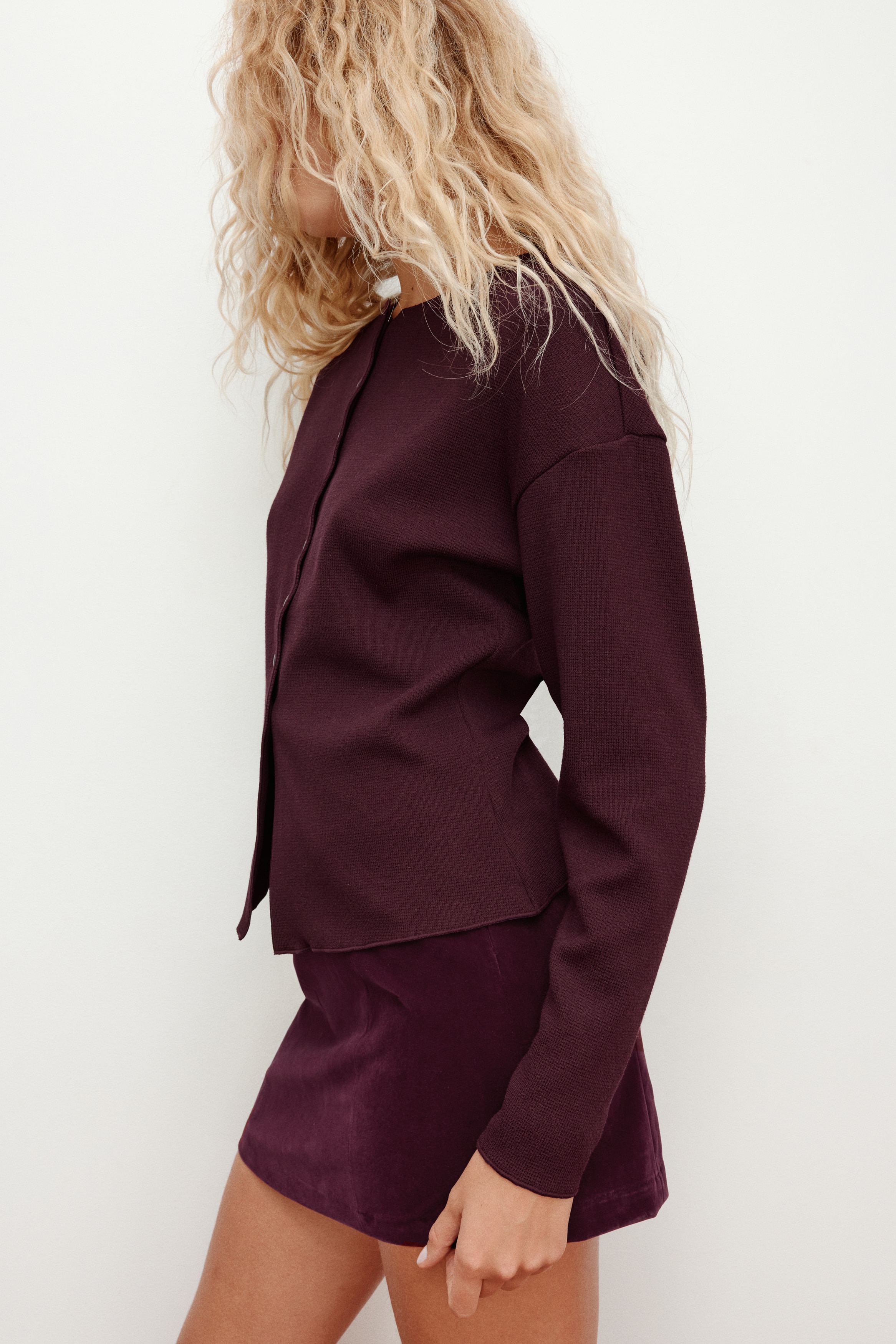 Textured-knit cardigan