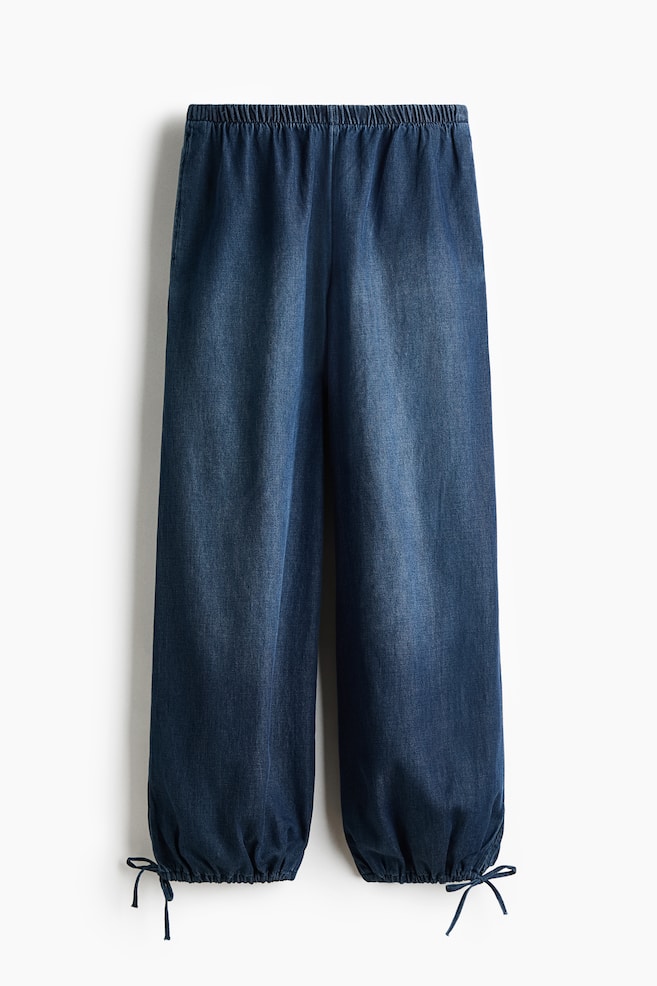 Balloon-leg denim trousers - Dark denim blue/Light denim blue/Black/Dark greige - 1
