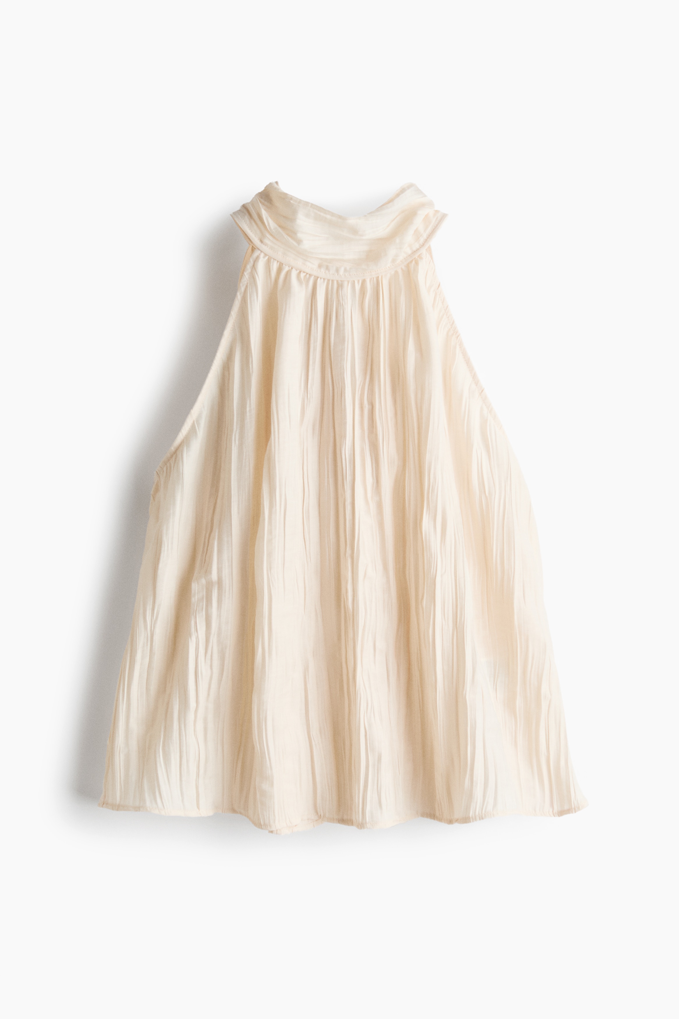 Tie-neck top - Light beige