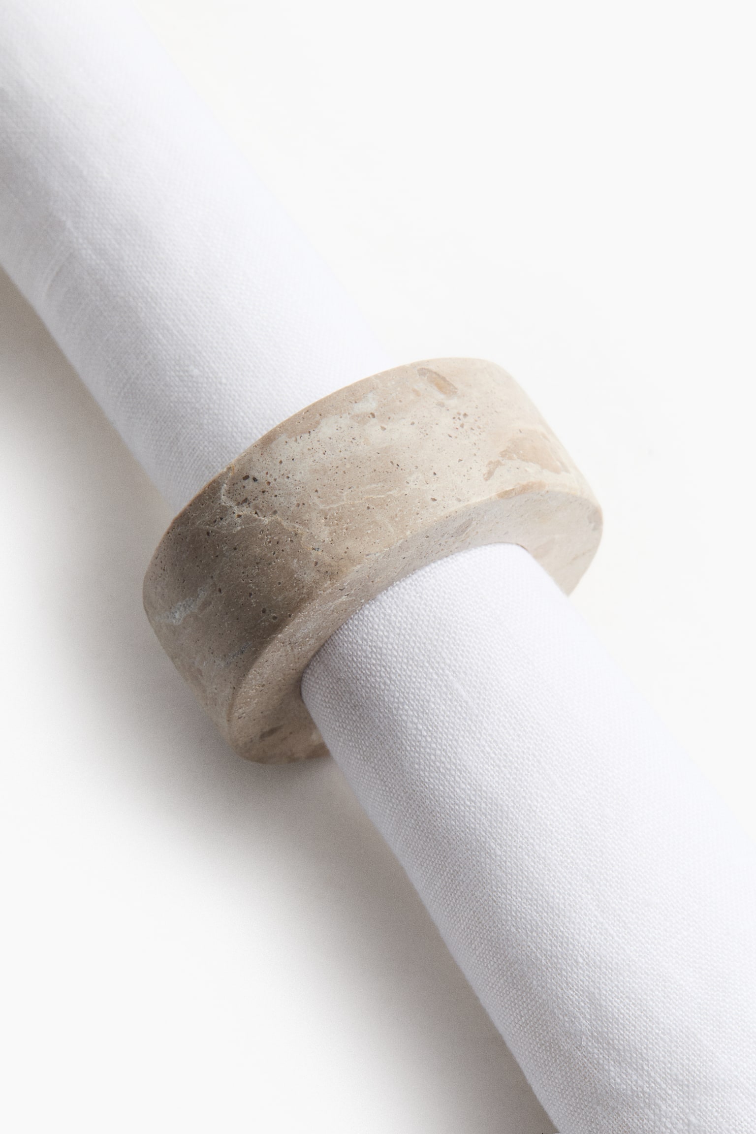 Pack de 4 servilleteros de mármol - Beige/Marmóreo - 3