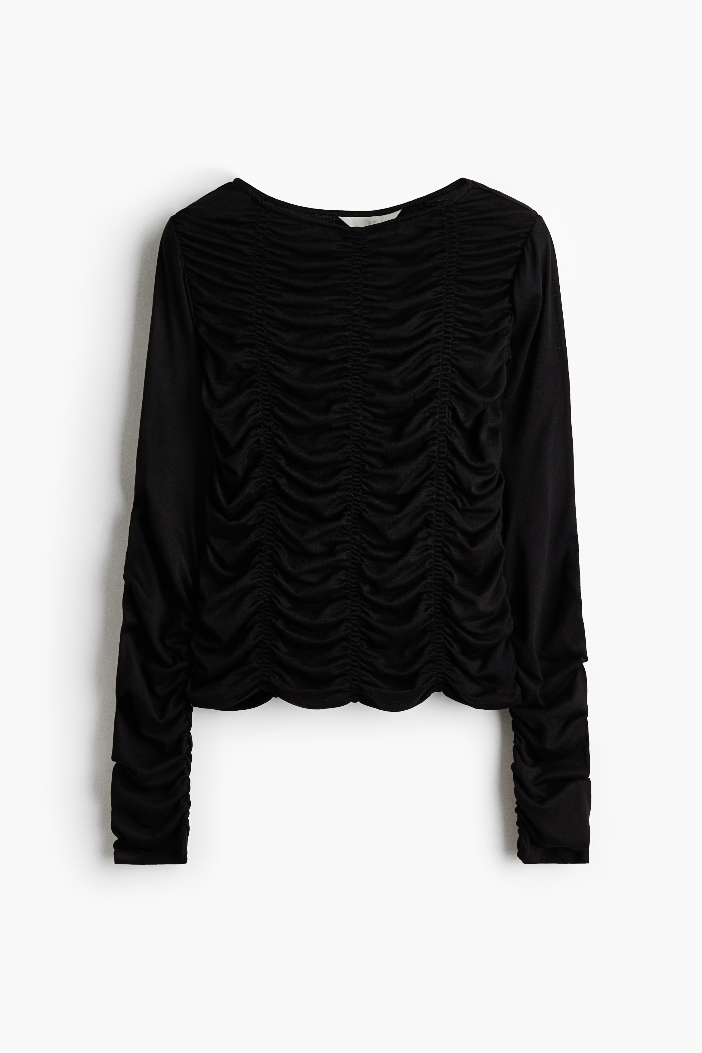 ギャザートップス - ブラック/ホワイト