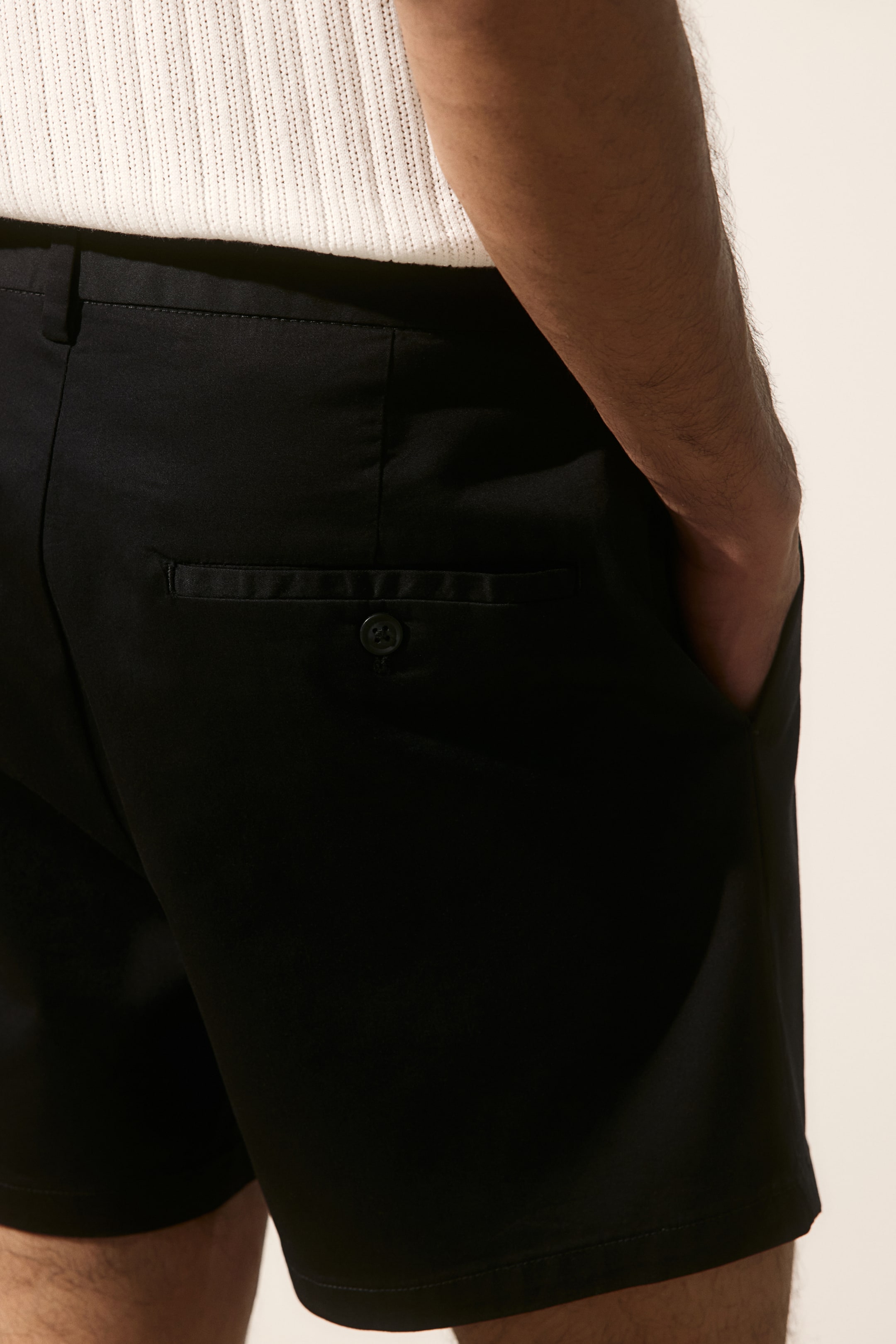 Regular Fit Pleat Detail Shorts Regular Waist Short Black Men