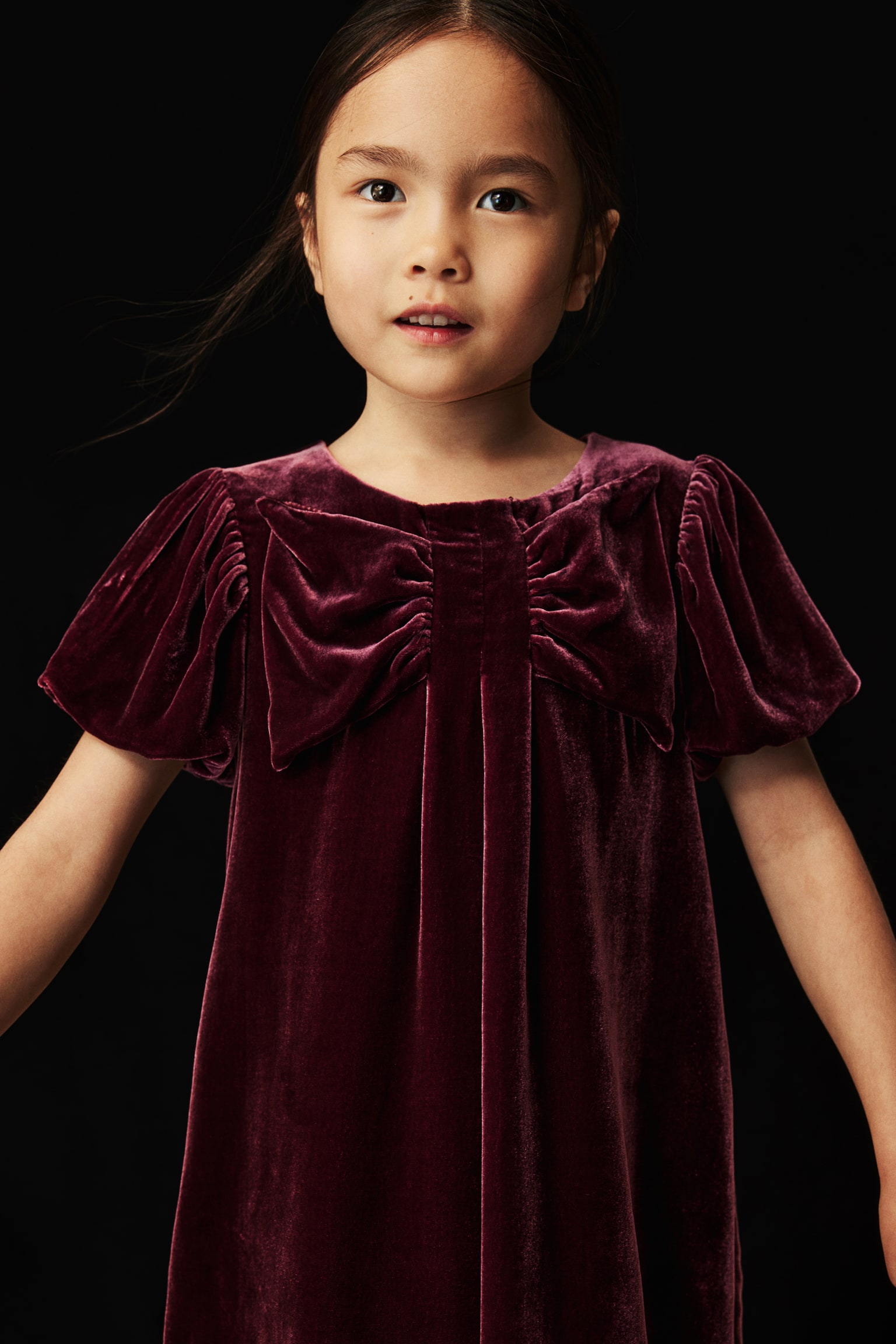 Silk-blend velvet dress - ダークレッド - 3