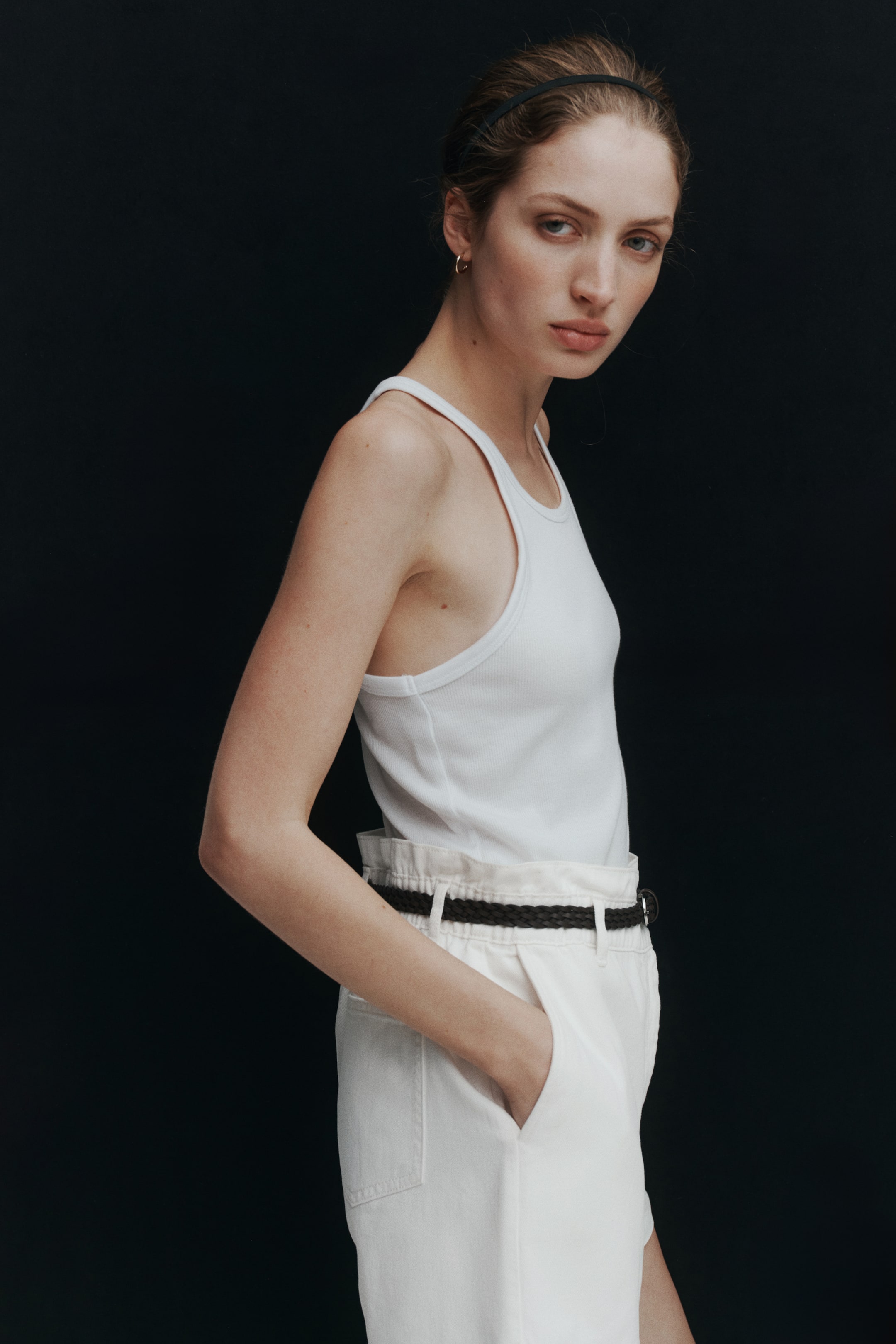 Belted Twill Shorts