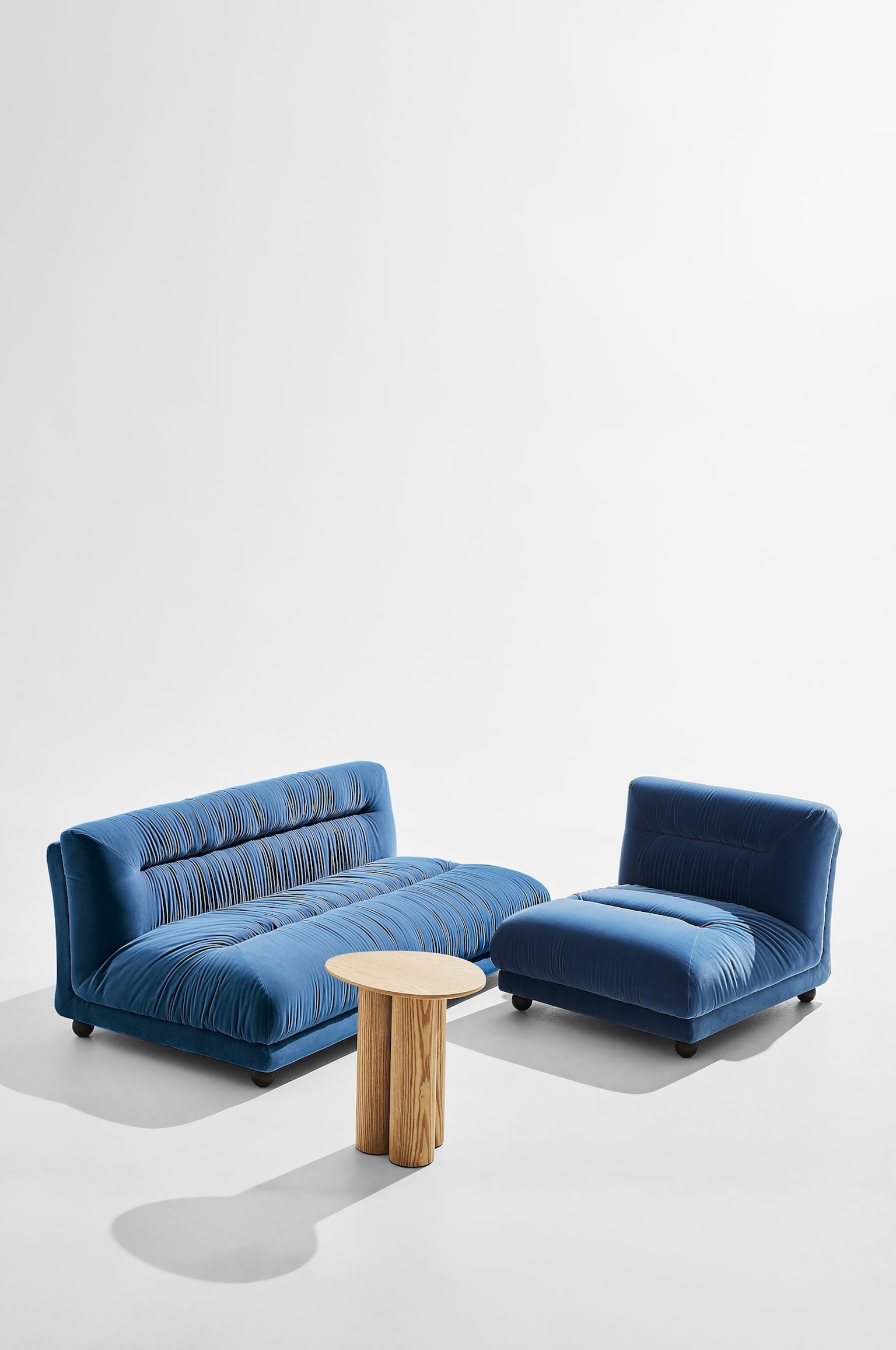 Elmo Zweisitzer-sofa - Blau Samt/Grüner Samt - 3