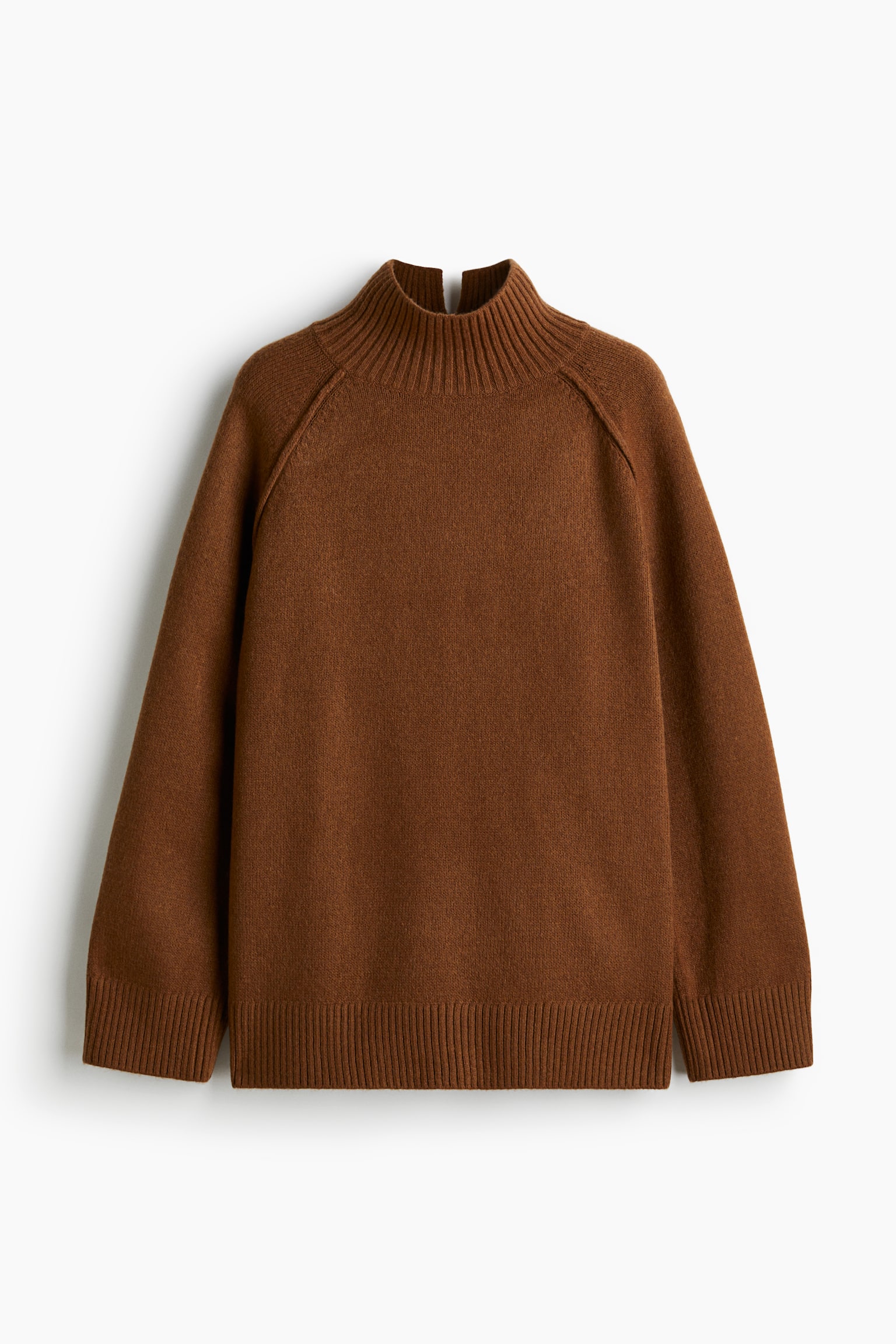 Женский свитер H&M Oversized Mock-Turtleneck, цвет: Коричневый — фото 1