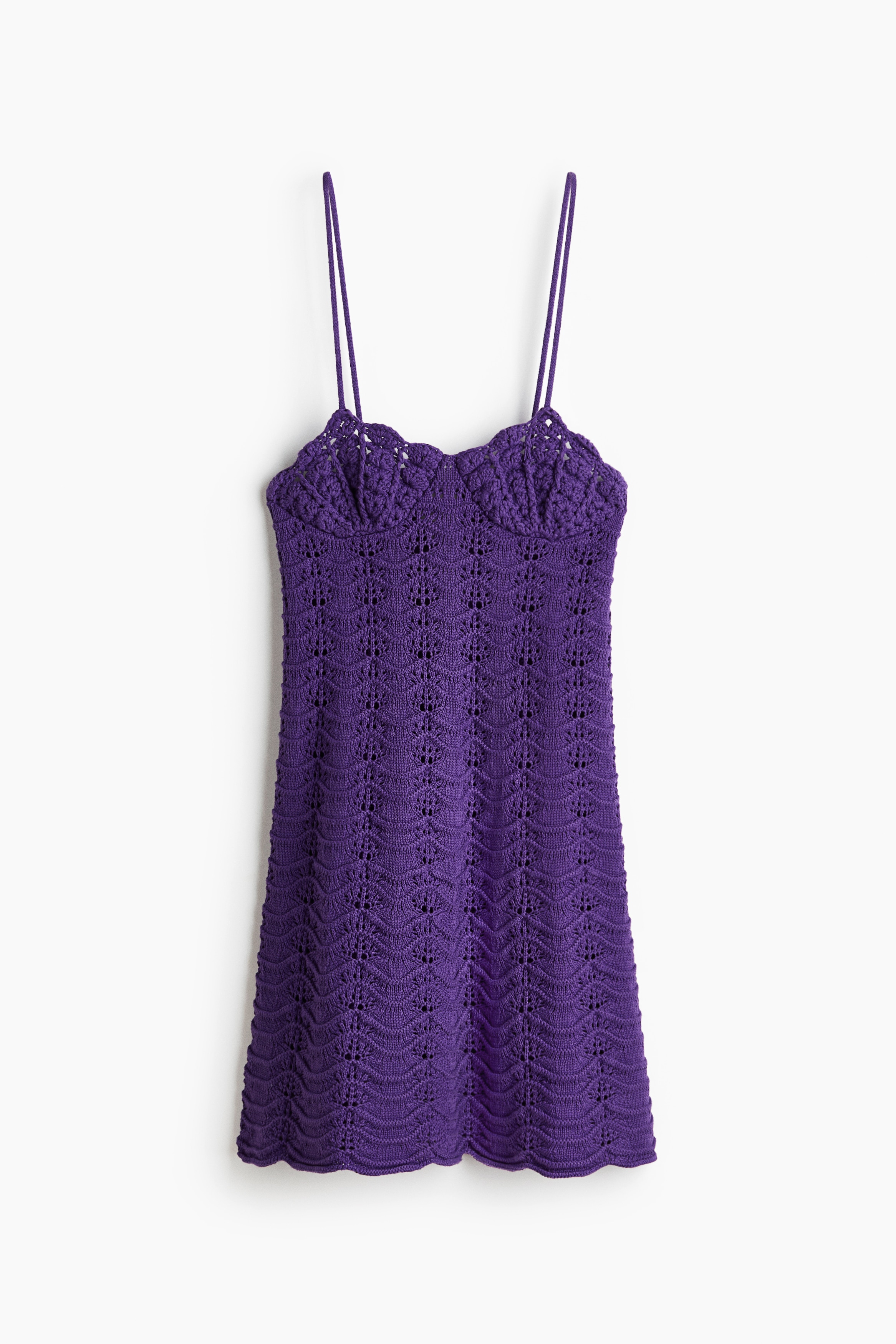 Crochet-look strappy dress