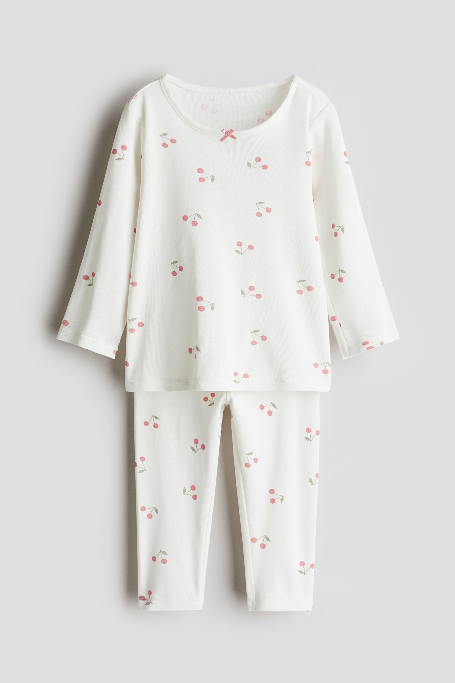 Printed cotton pyjamas - White/Cherries/Light pink/Hearts/Light blue/Penguins/White/Animals/White/Strawberries/Pink/Patterned/White/Vehicles/Light blue/Patterned/Light dusty purple/White/Pandas/White/Hearts - 1