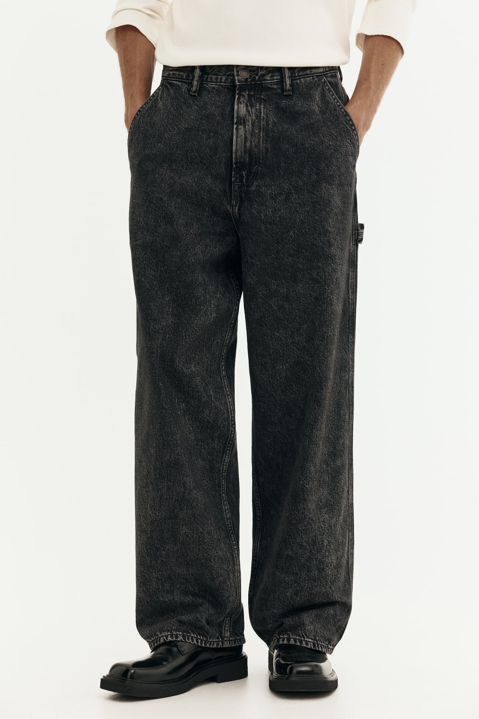 Jean ample de menuisier - Gris denim foncé/Bleu denim/Bleu denim foncé - 4