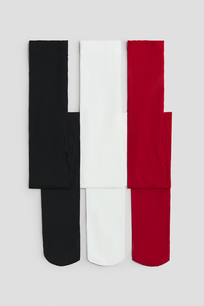 3-pack tights - Black/White/Red - 1