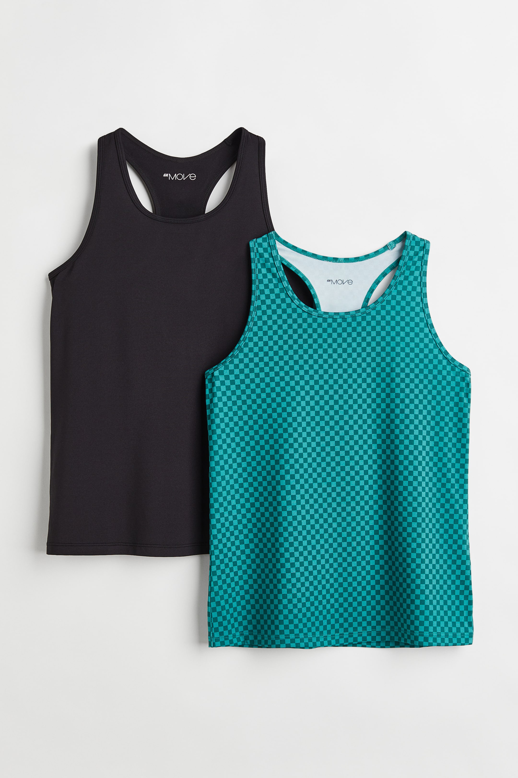 View larger image: 2-pack DryMove™ Sports Tank Tops - Sea green/checked - Kids | H&M US 1