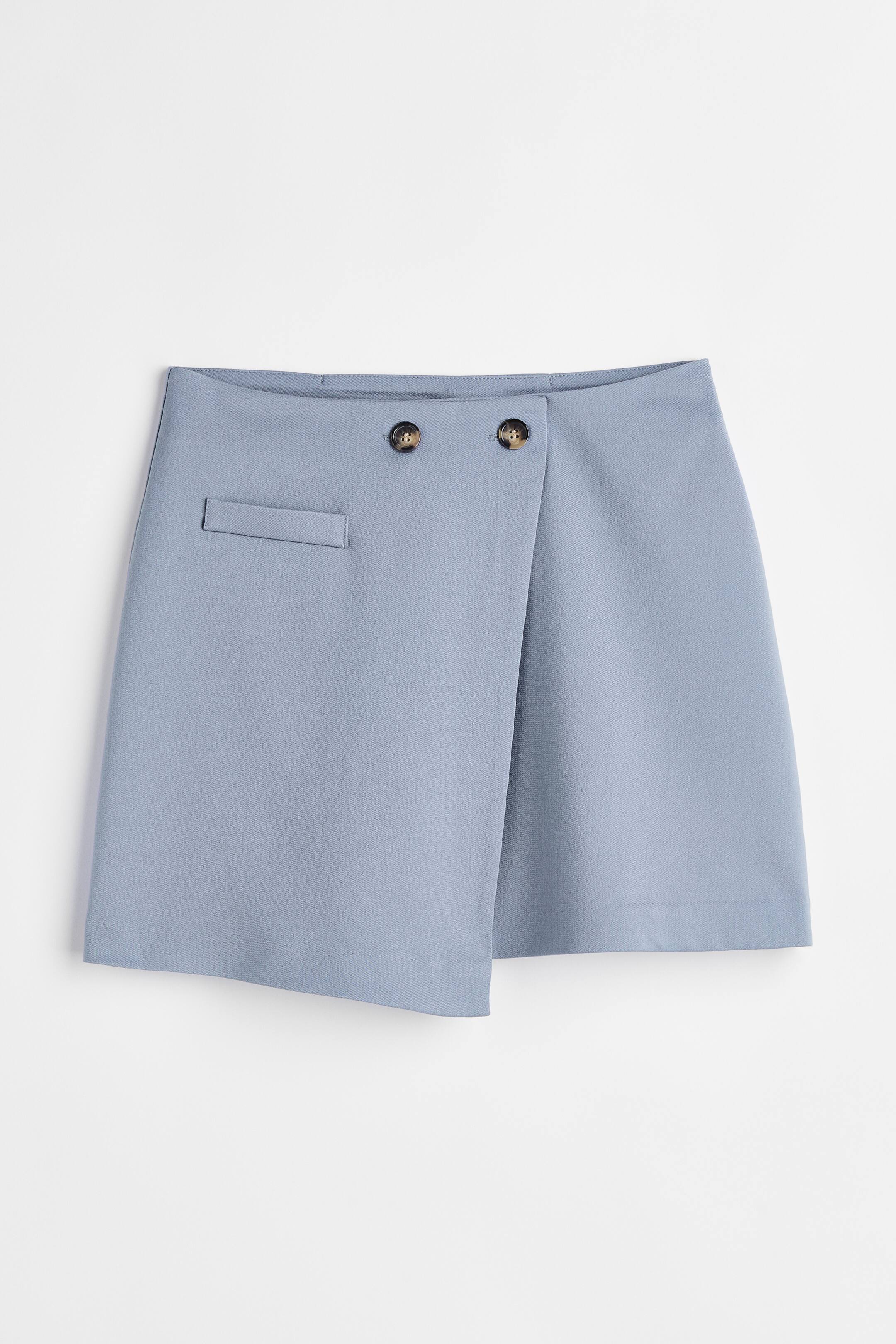 View larger image: Wrapover mini skirt - Pigeon blue - Ladies | H&M IN 1