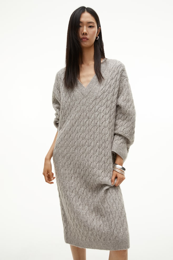 Cable-knit dress - Mole - 5