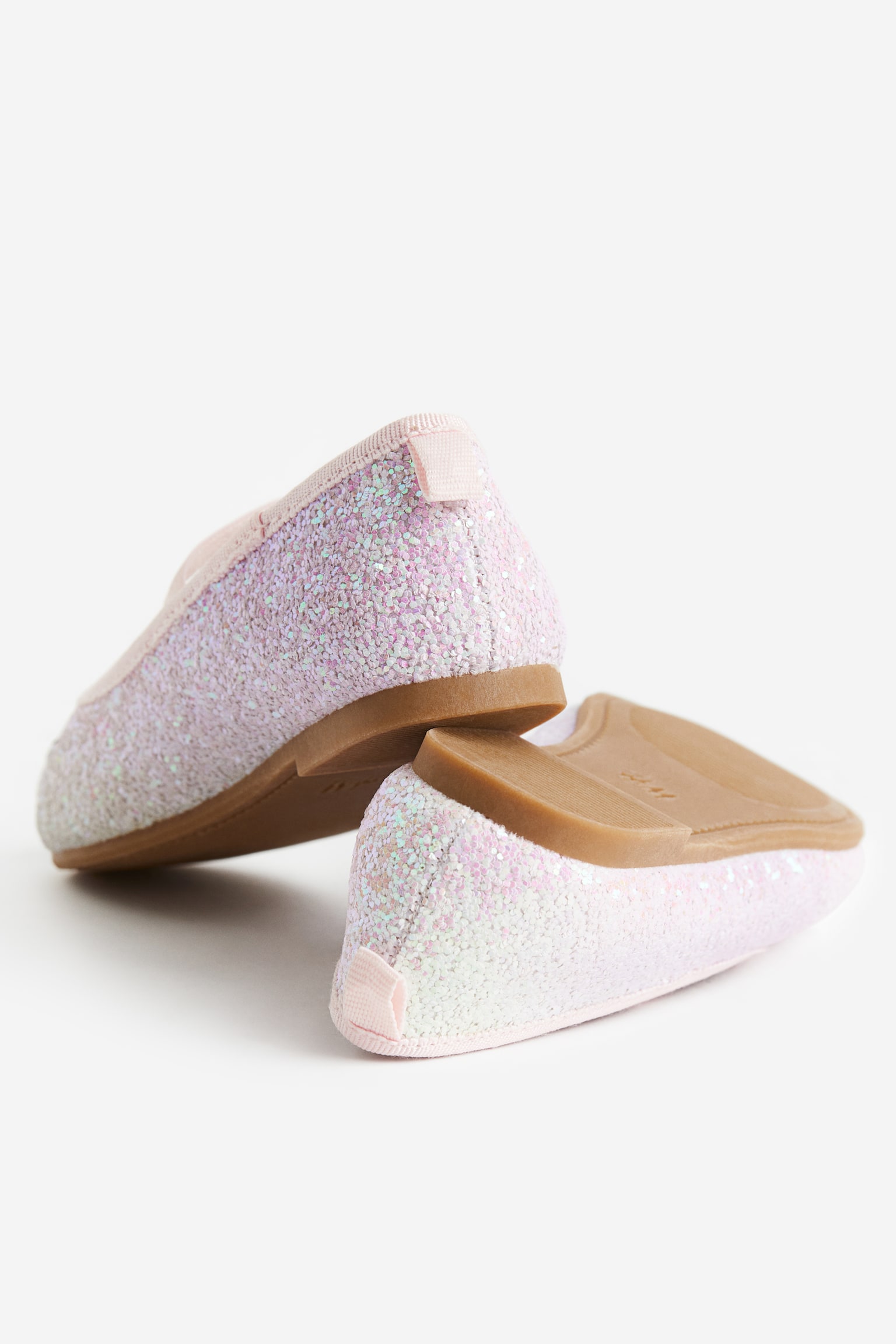 Appliquéd ballet pumps - Light pink/Unicorn/Pink/Light pink/Glittery/Gold-coloured - 4