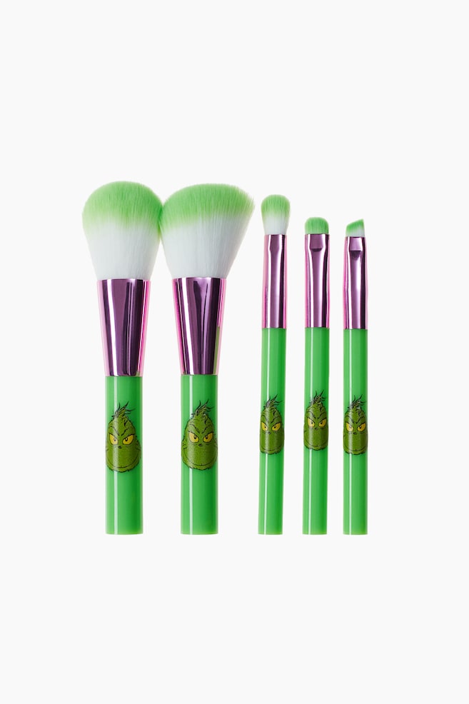 5-pack mini make-up brushes - Green - 2