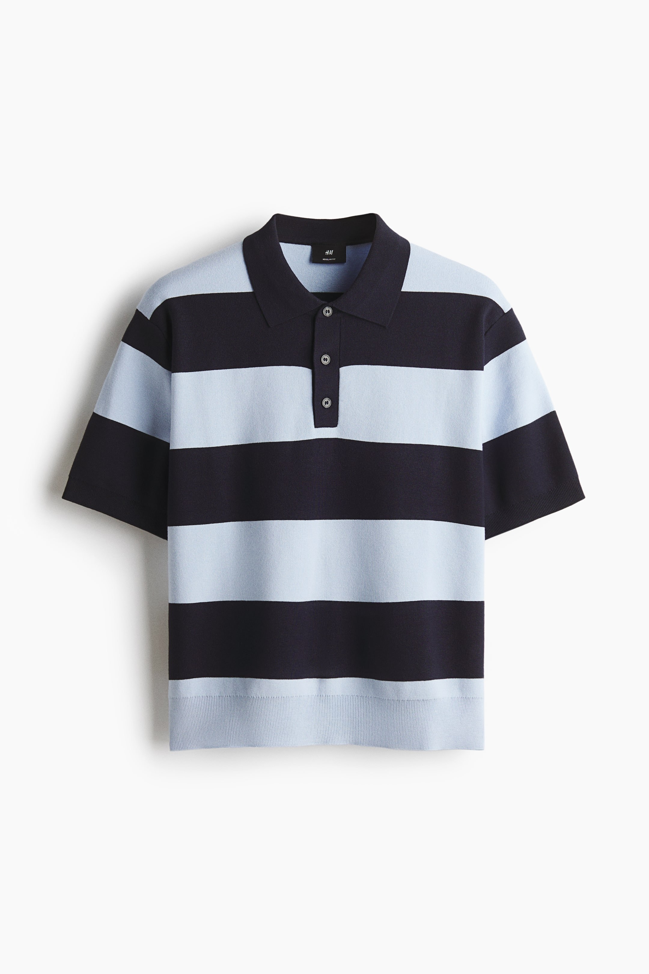 View larger image: Regular Fit Polo shirt - Navy blue/Striped - Men | H&M SG 5