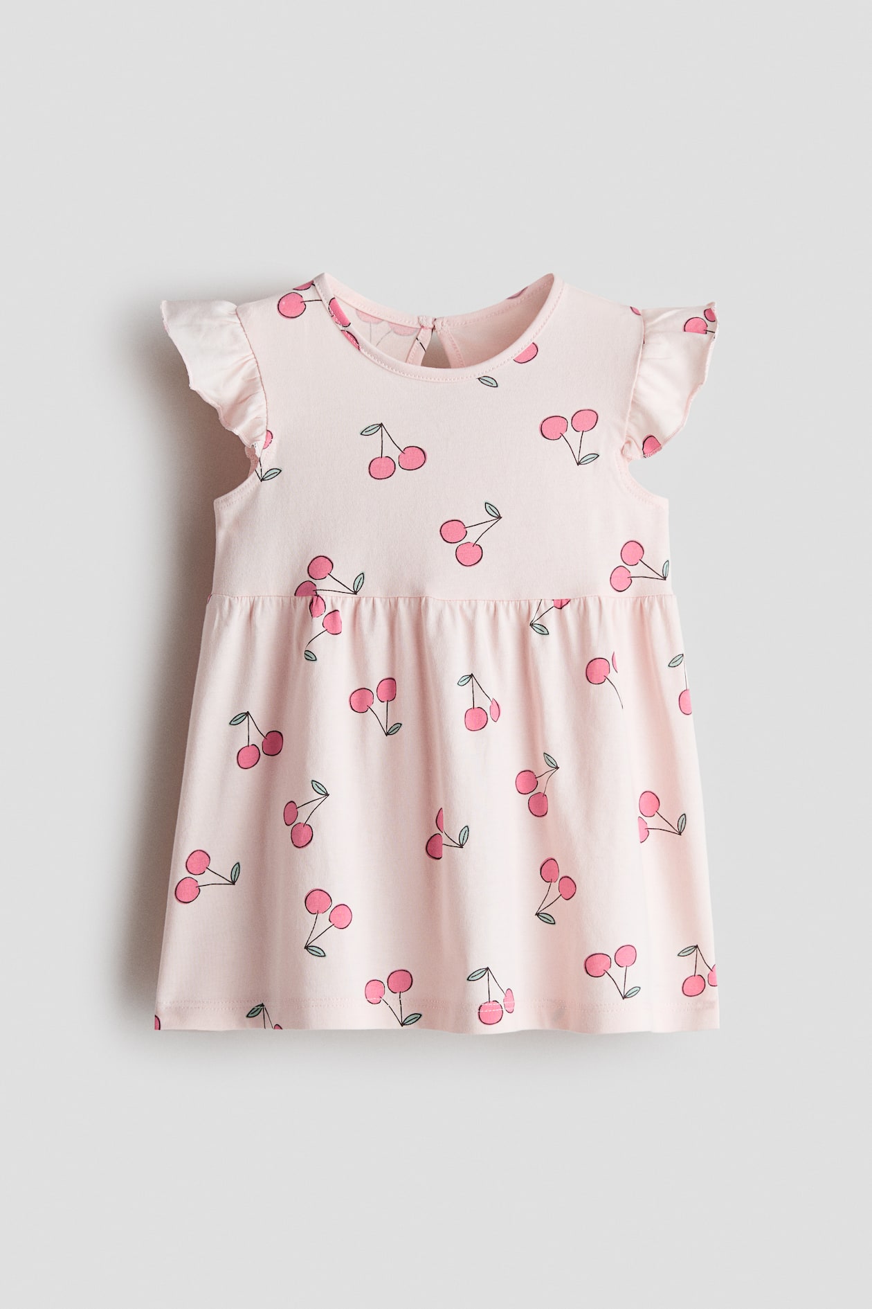 Pink/cherries Cotton Dress for kids