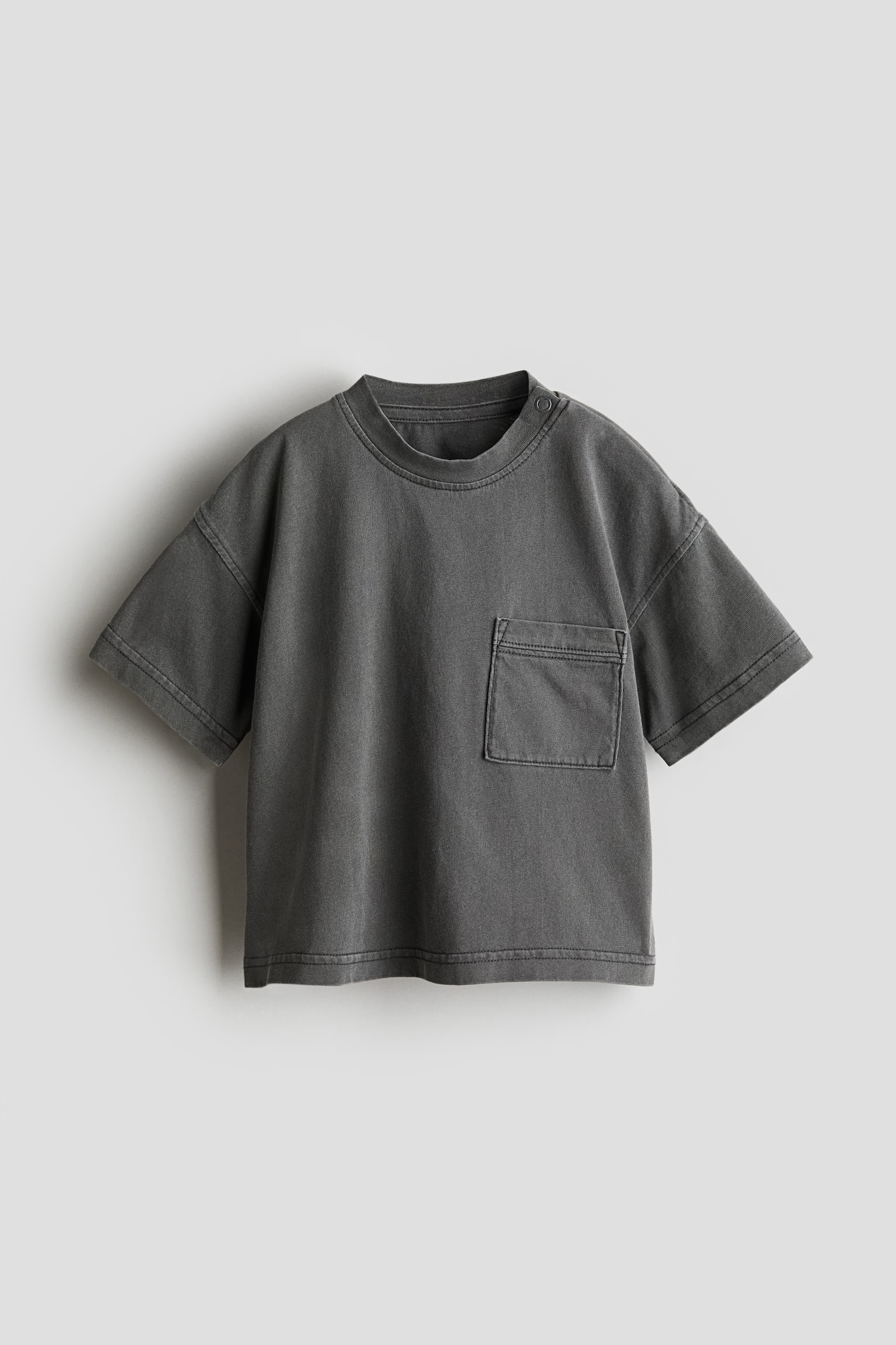 Washed-look T-shirt - Dark grey - 1