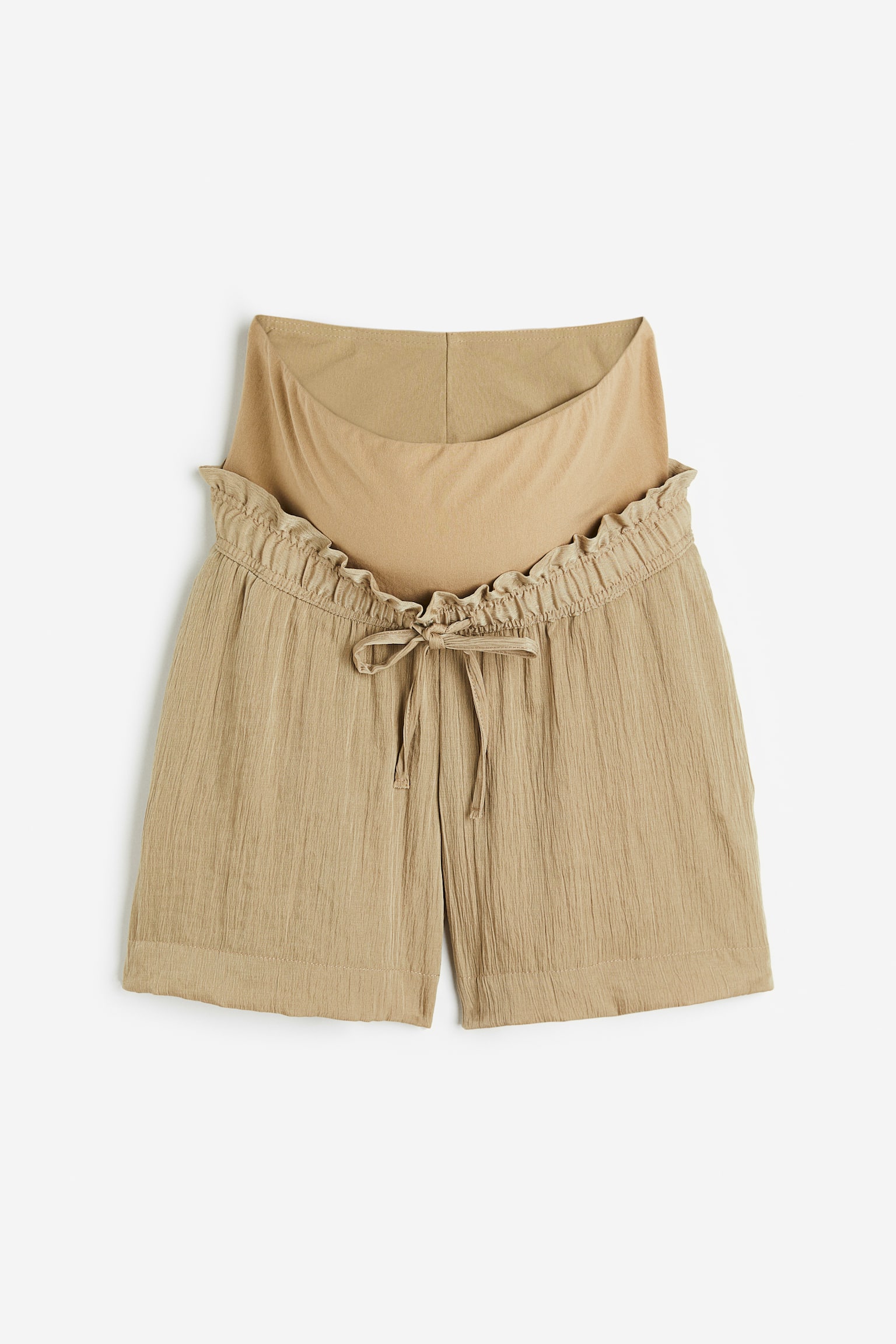 MAMA Crinkled shorts - Beige - 1