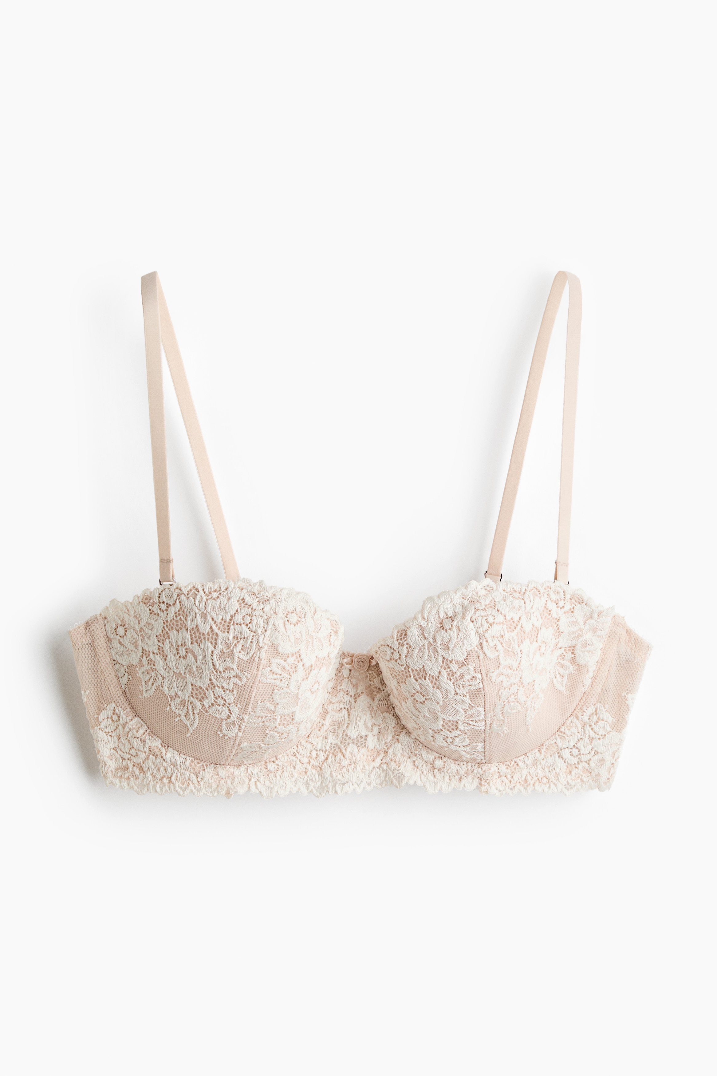 Vadderad balconette-bh i spets - Ljusbeige/Vit/Svart/Crèmevit