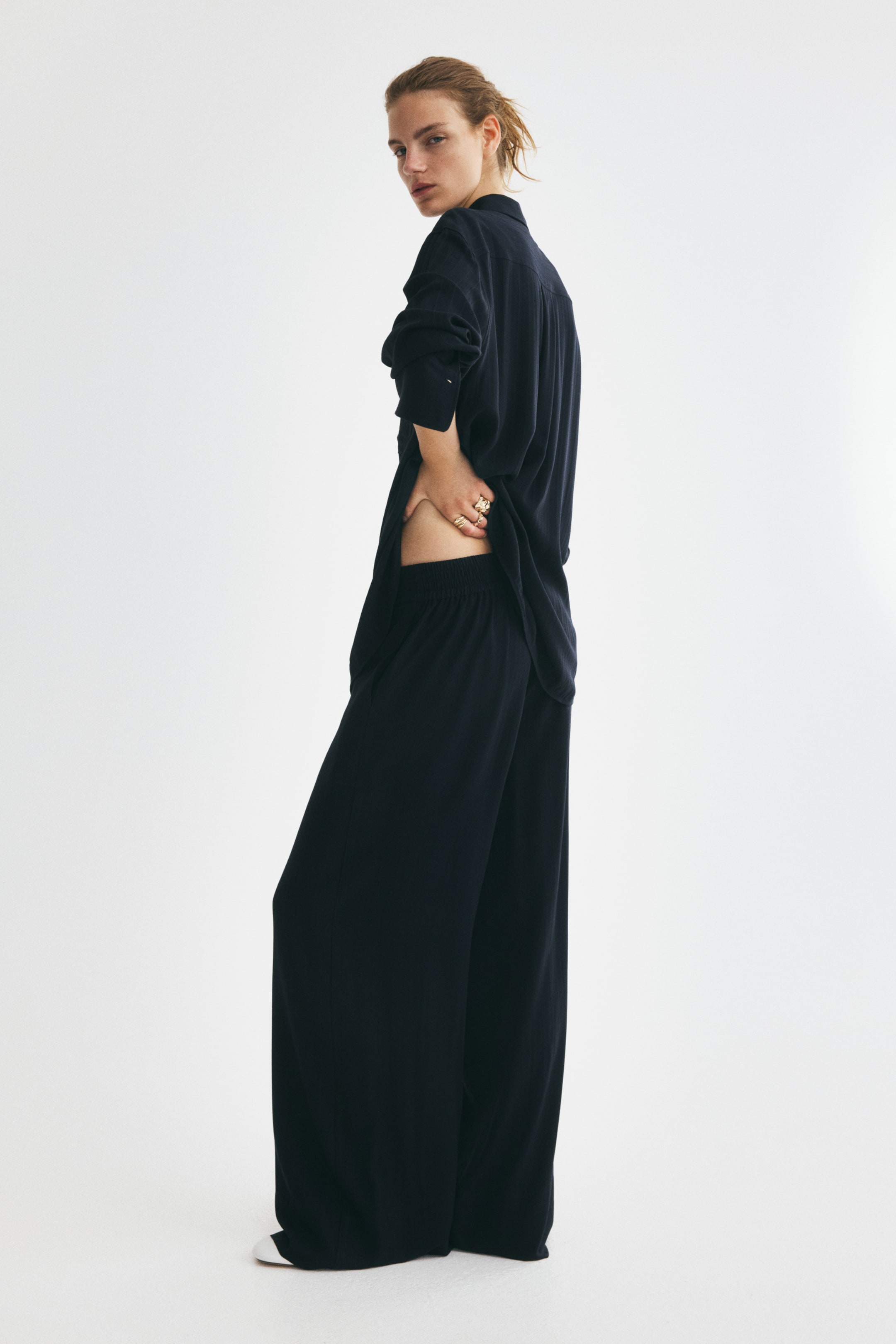 Loose-Fit Viscose Pants
