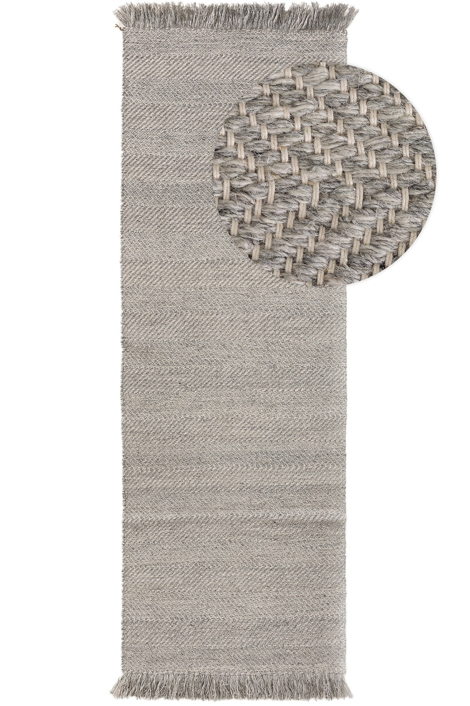 Tapis De Couloir En Laine Lars - Gris Clair - 1