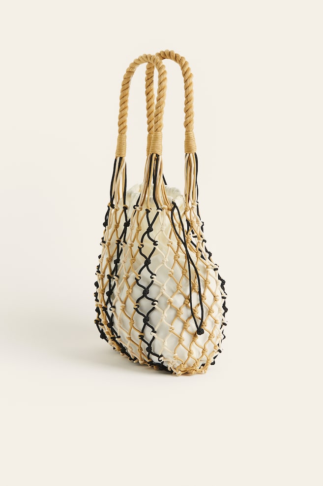String pouch bag - Beige/Striped - 5