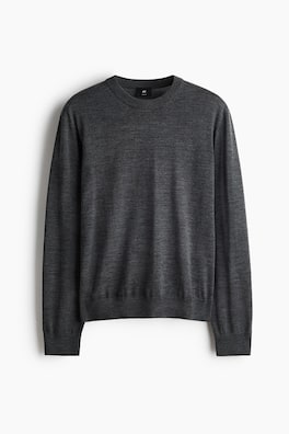 Stickad tröja i merinoull Regular Fit