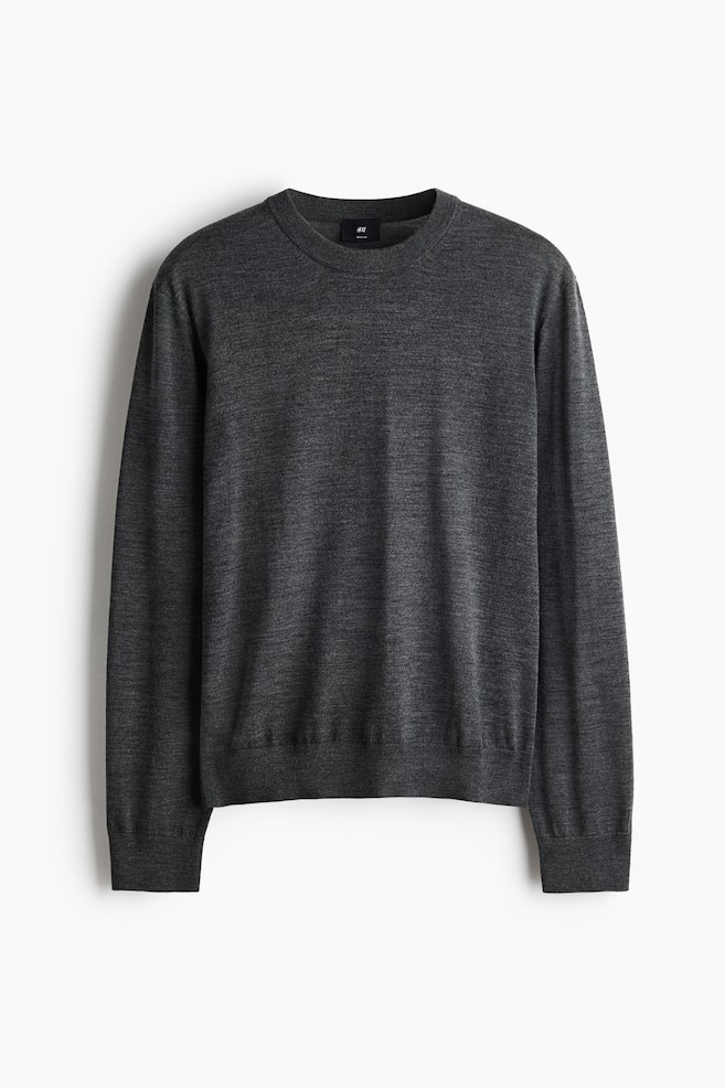 Jersey de lana merino Regular Fit - Gris oscuro jaspeado/Negro/Topo oscuro/Marrón oscuro - 1