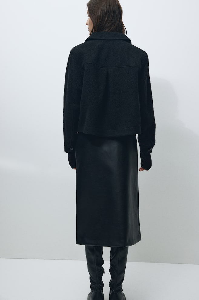 Veste-chemise en laine mélangée - Noir/Gris chiné - 5