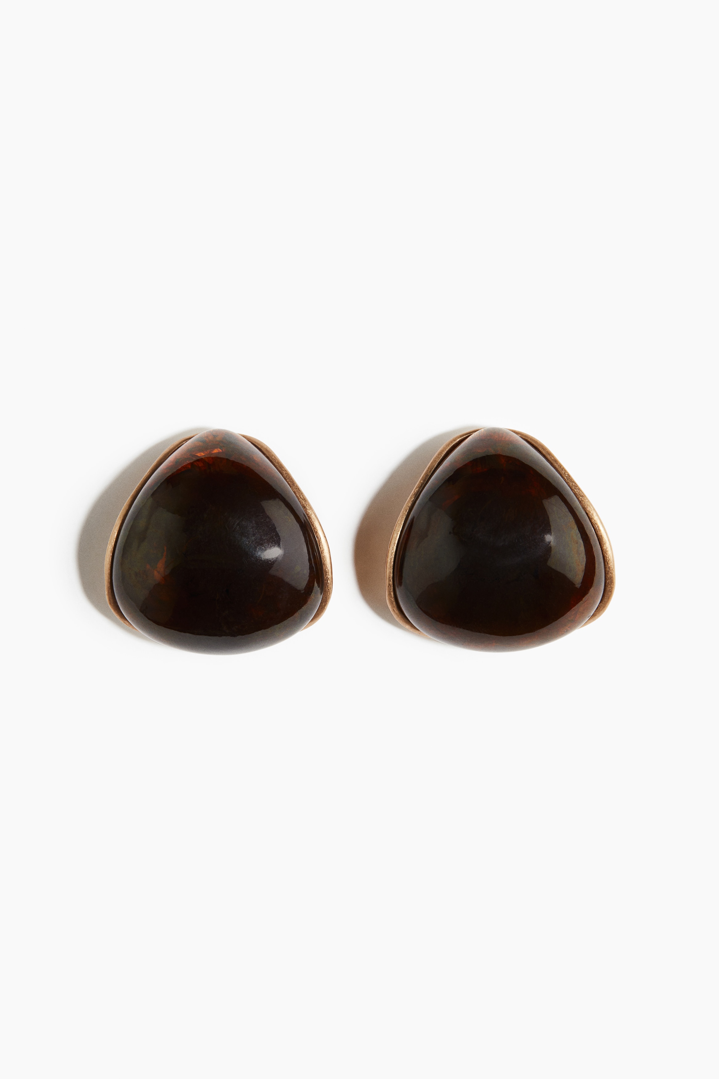 Dome earrings - Dark brown/Gold-coloured/Pink