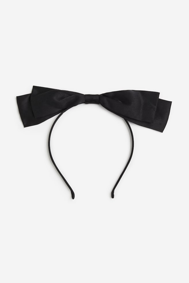 Bow-detail Alice band - Black - 3