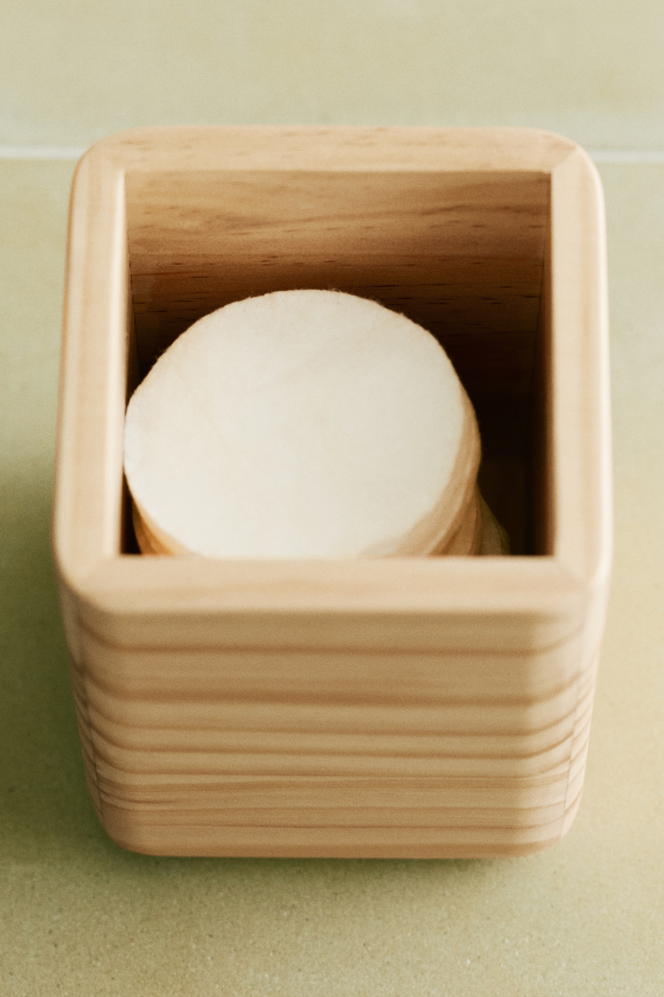 Tall Wooden Organizer Box - Beige/Brown