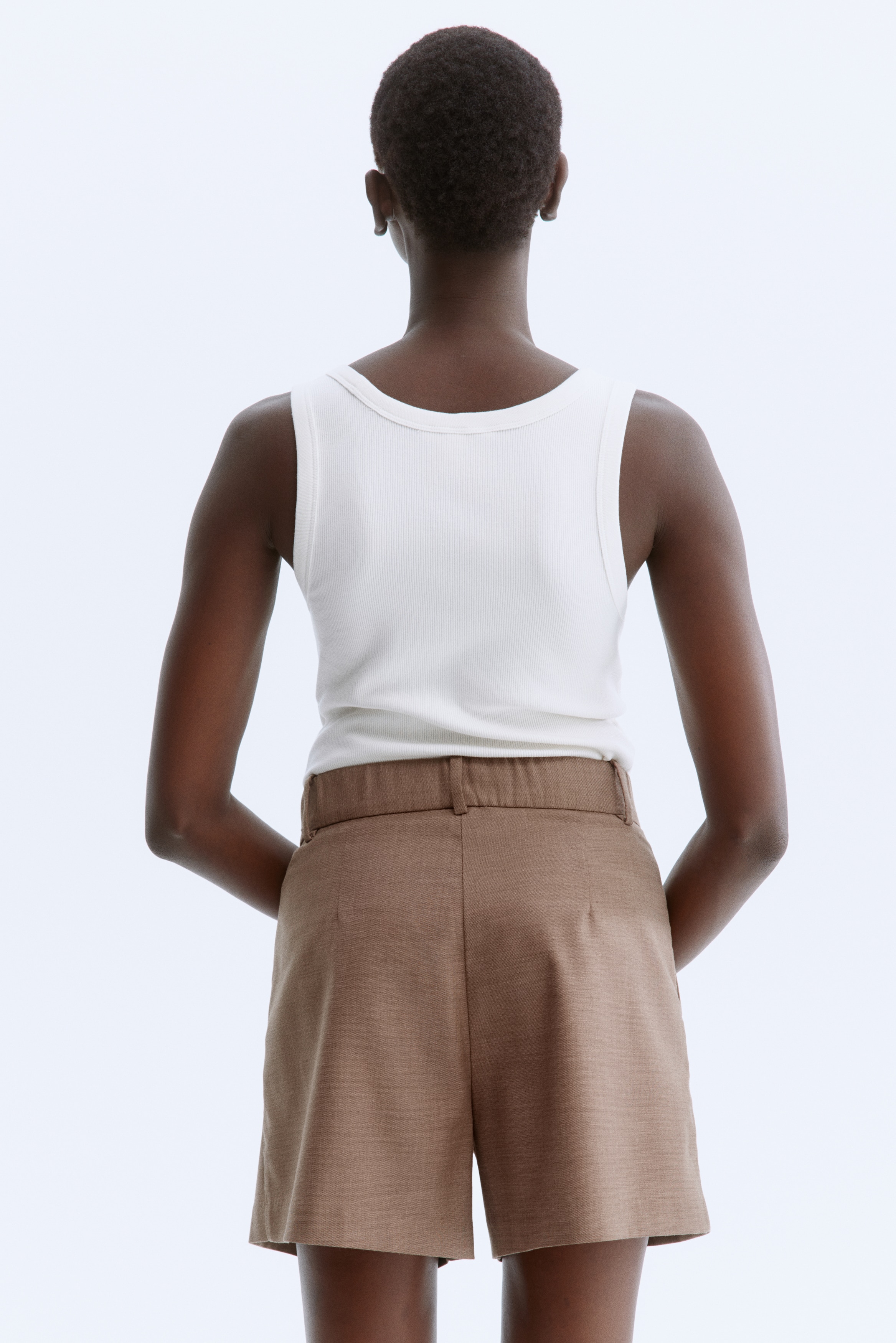 Pleat-front shorts