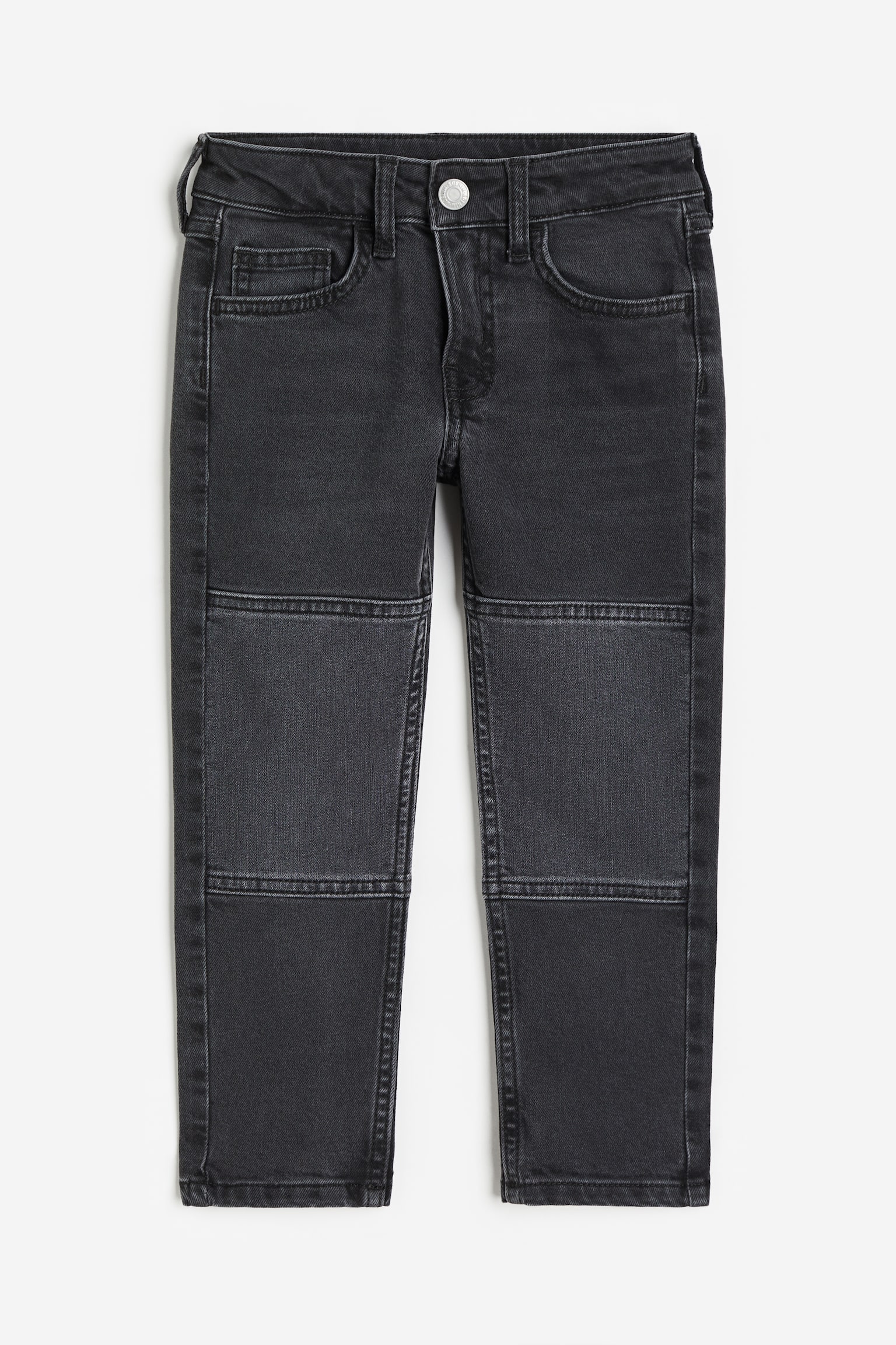 Relaxed Fit Jeans with Reinforced Knees - Black/Washed out - 1