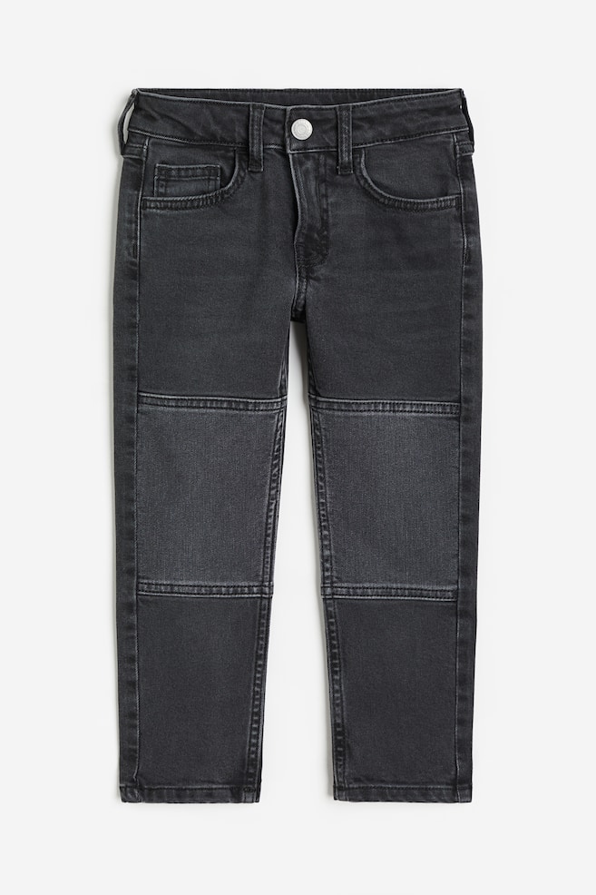 Relaxed Fit Jeans mit verstärkten Knien - Schwarz/Washed out/Denimblau - 1