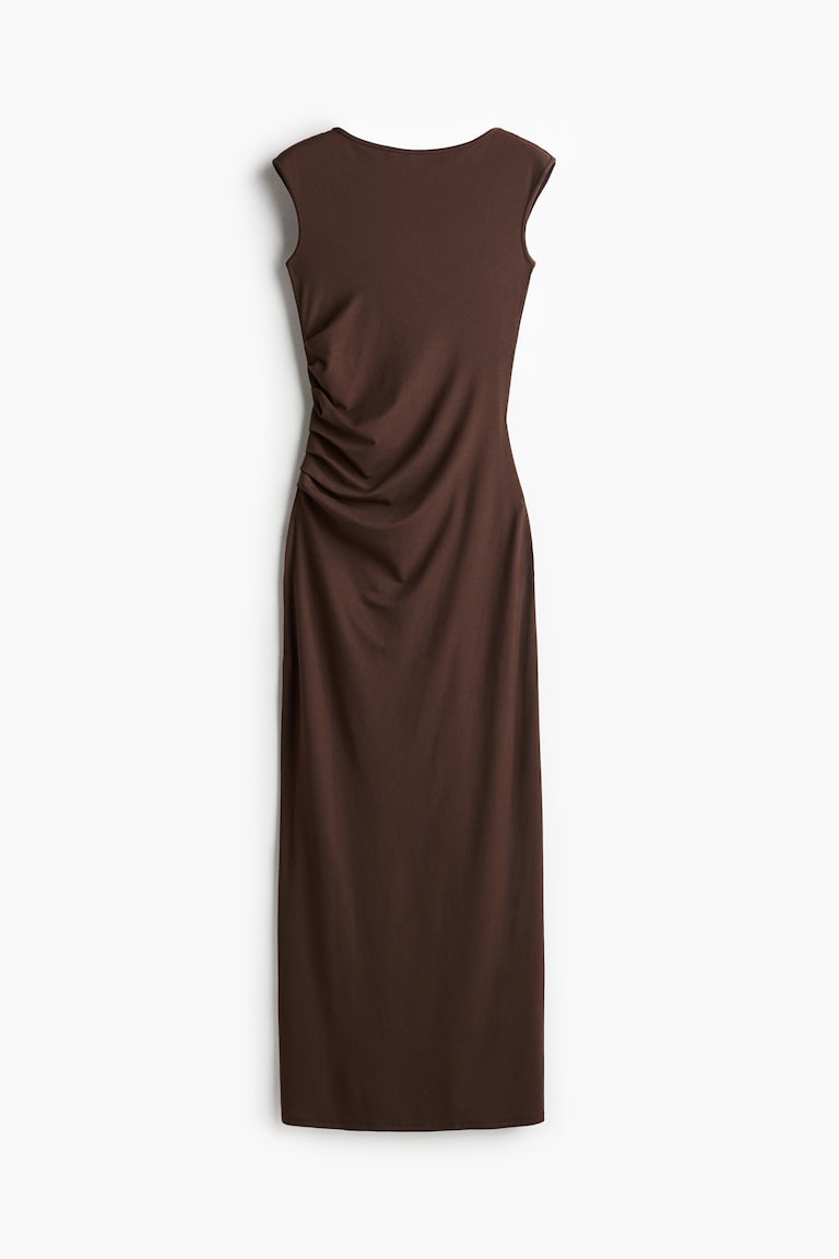 draped bodycon dress h&m Women's Black Draped Bodycon Dress