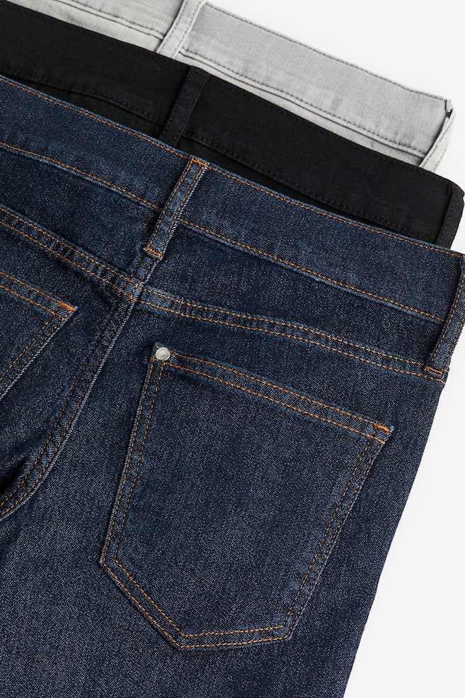 3-pack Slim Fit Stretch Jeans - Black/Grey/Denim blue - 4