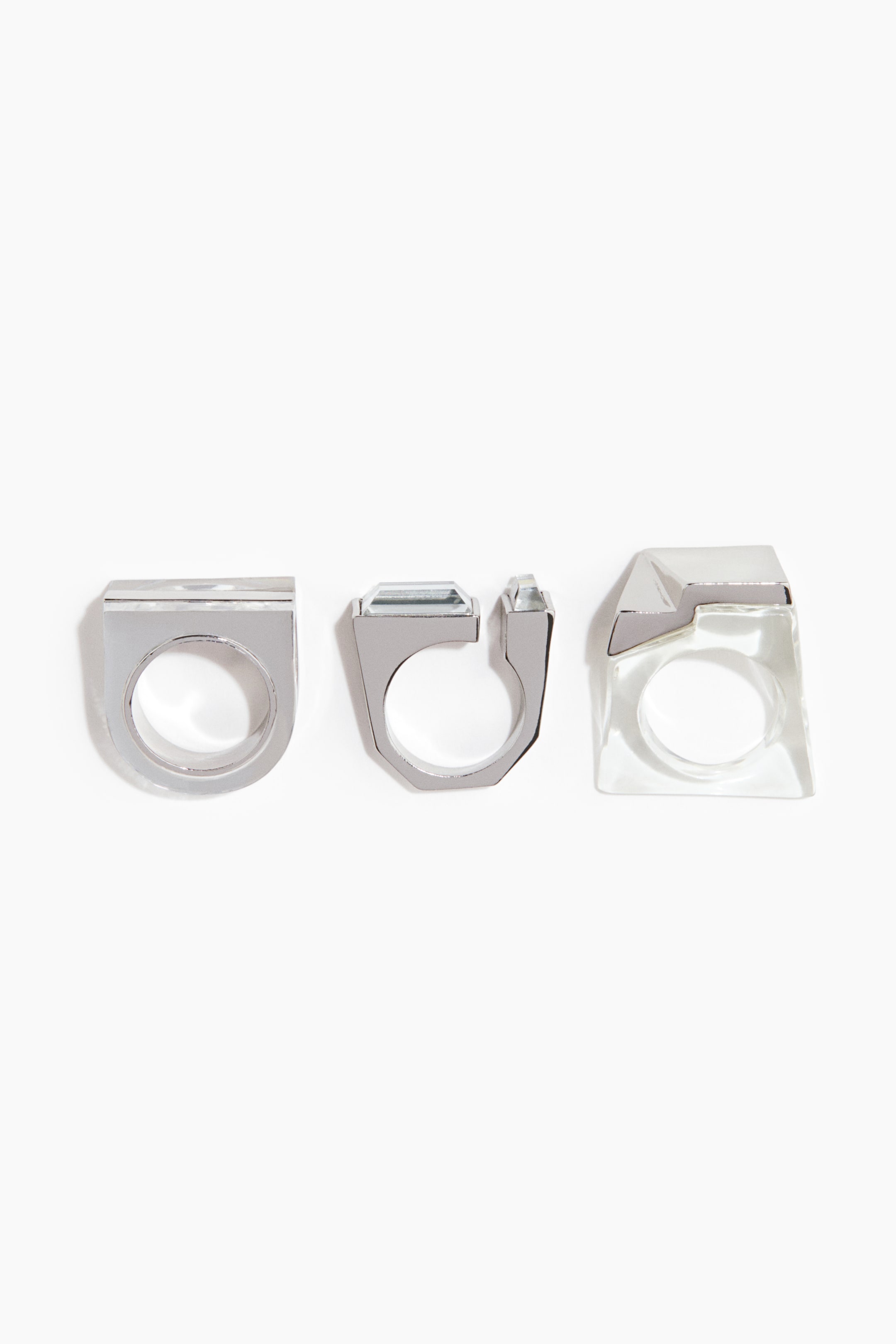 拡大画像を表示: 3-pack statement rings - シルバーカラー - レディース | H&M JP 4